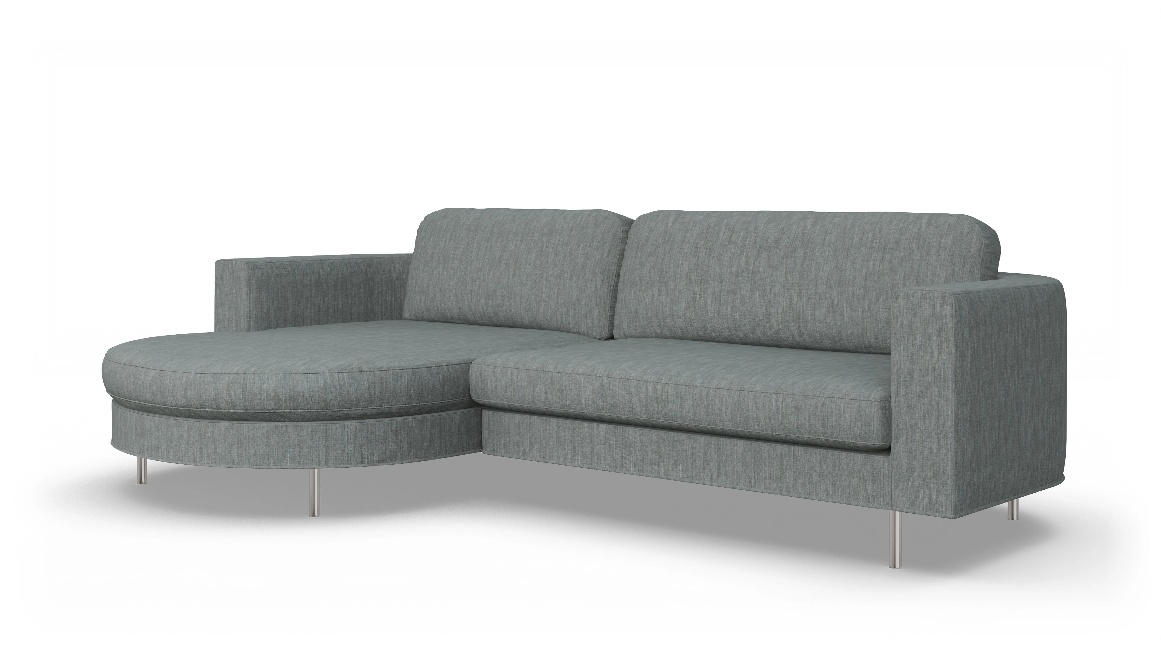 Ansicht des Produktes Girando Sofa mit Rec links in Stoff blau