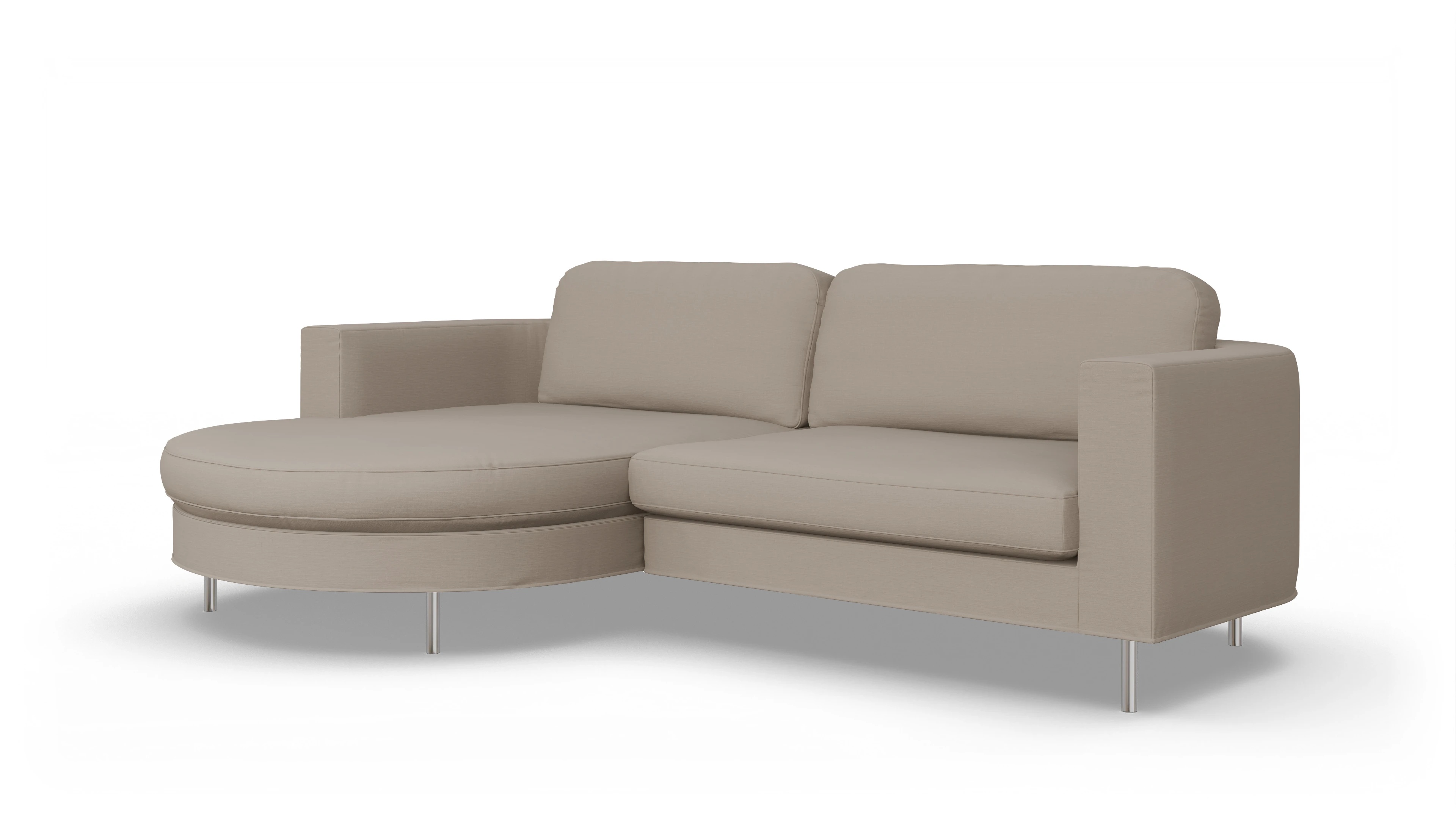 Ansicht des Produktes Girando Sofa mit Rec links in Stoff beige