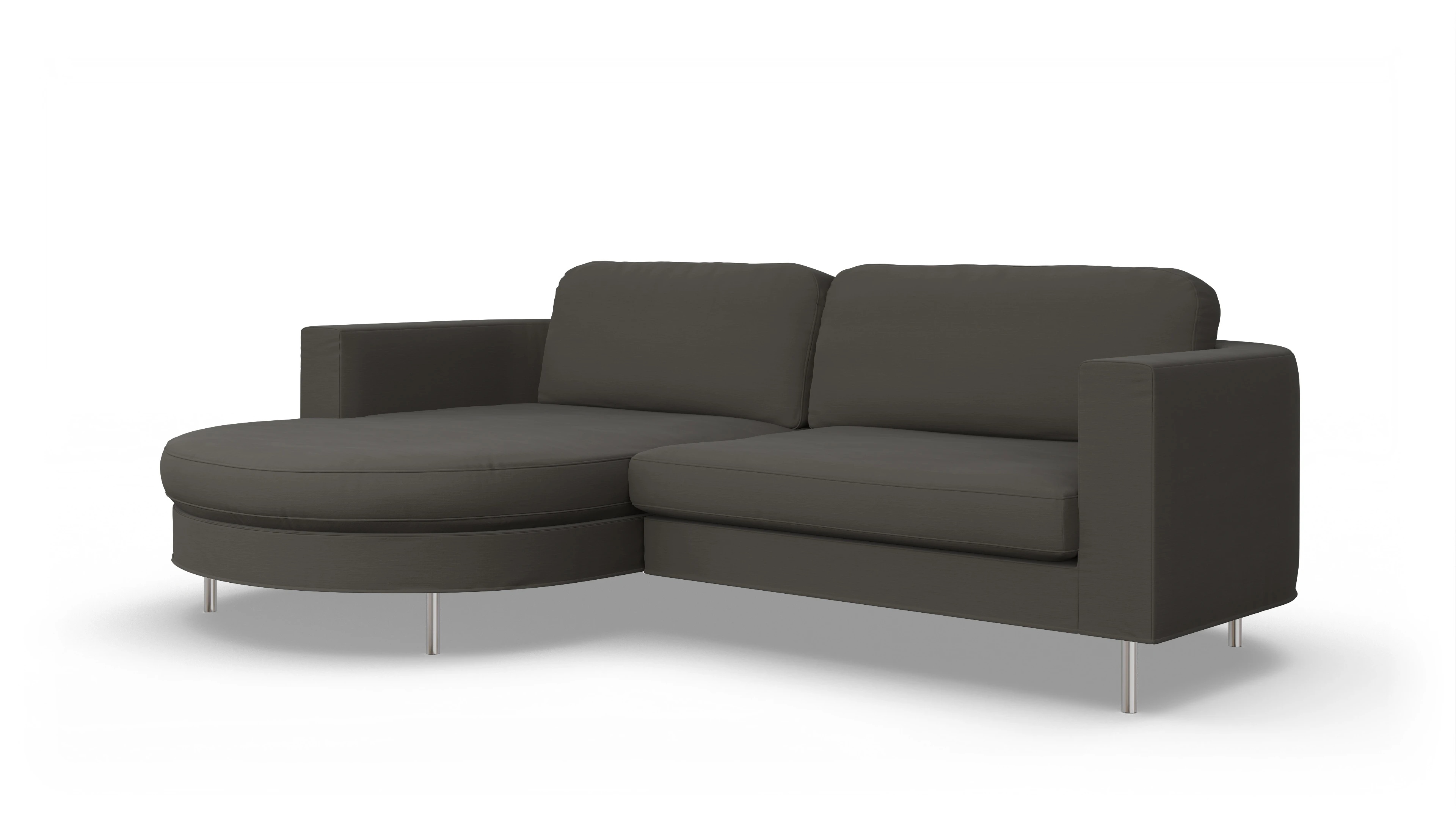 Ansicht des Produktes Girando Sofa mit Rec links in Stoff grau