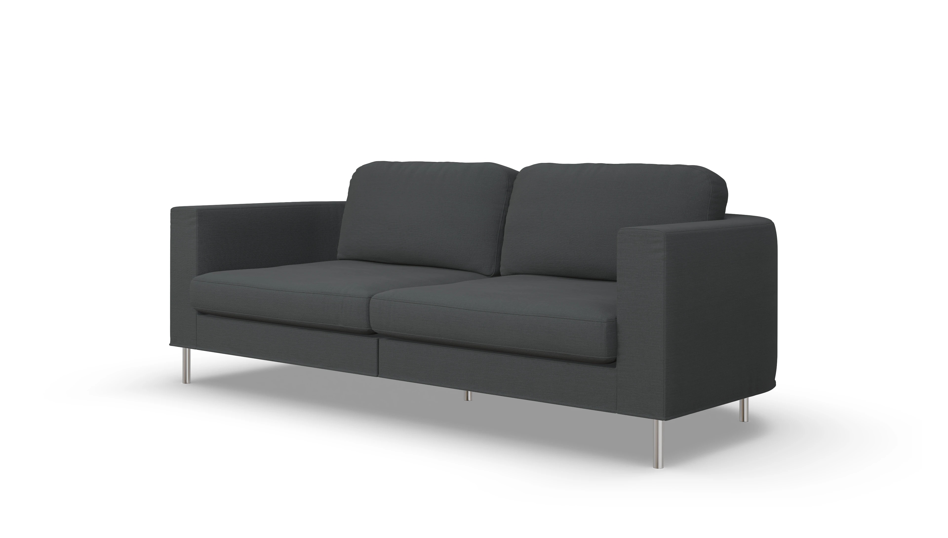 Designer-Stoffsofa Girando Ansicht des Produktes Girando 3-Sitzer in Stoff grau