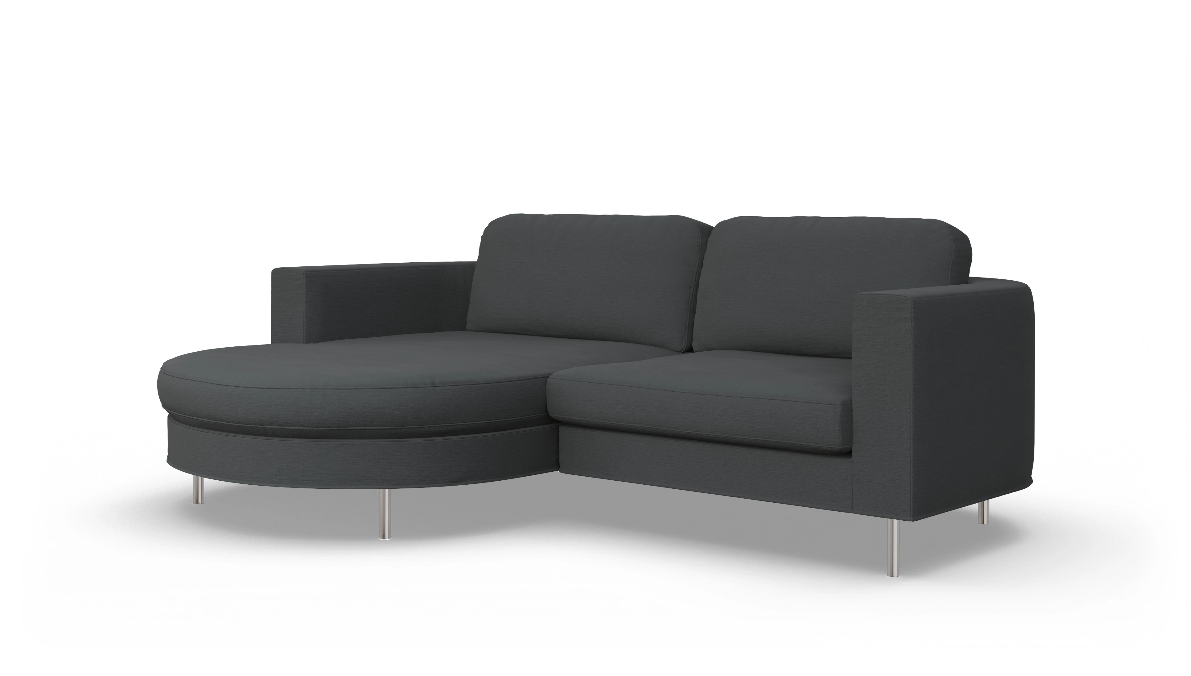 Ansicht des Produktes Girando Sofa mit Rec links in Stoff grau