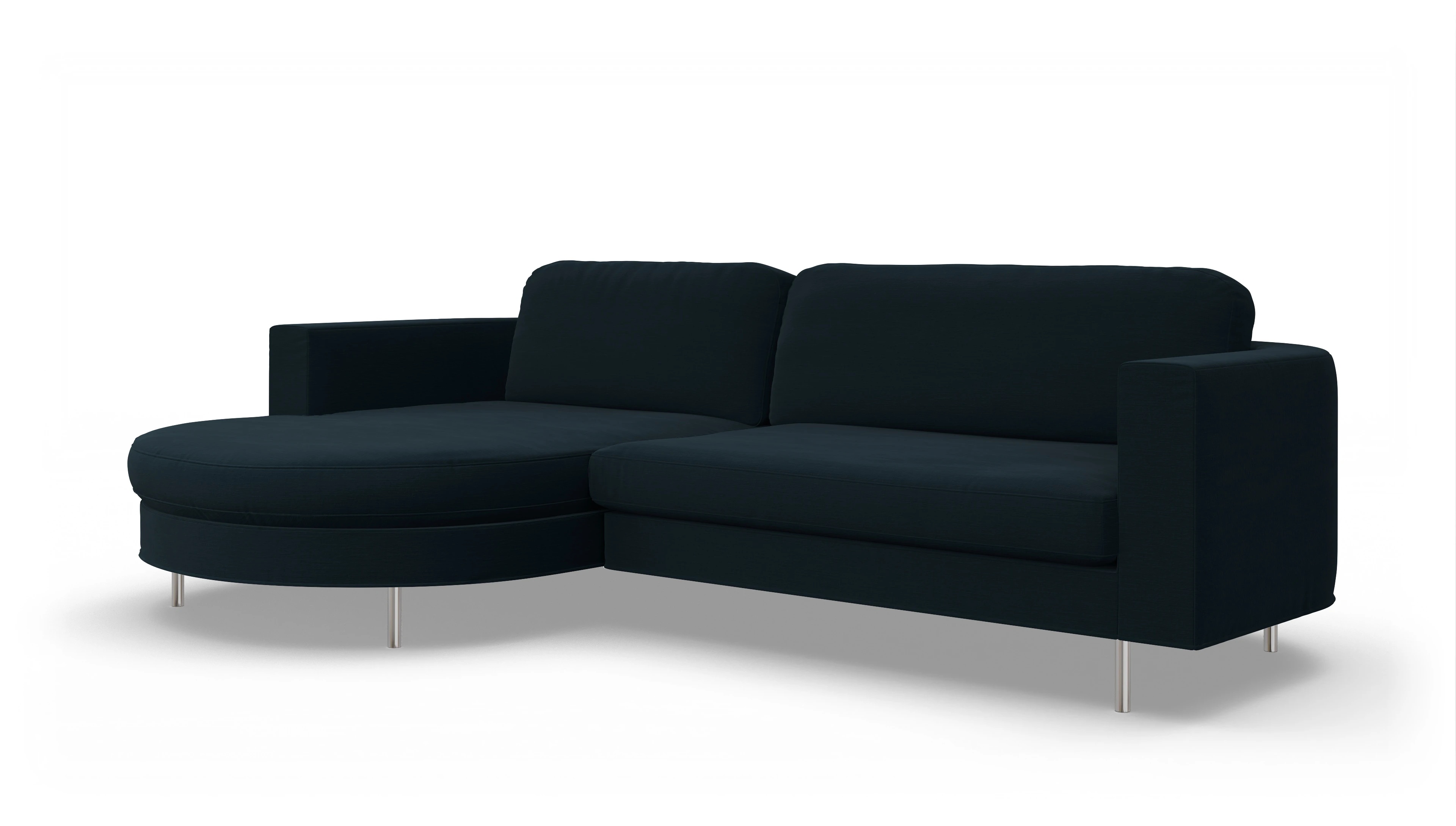 Ansicht des Produktes Girando Sofa mit Rec links in Stoff blau