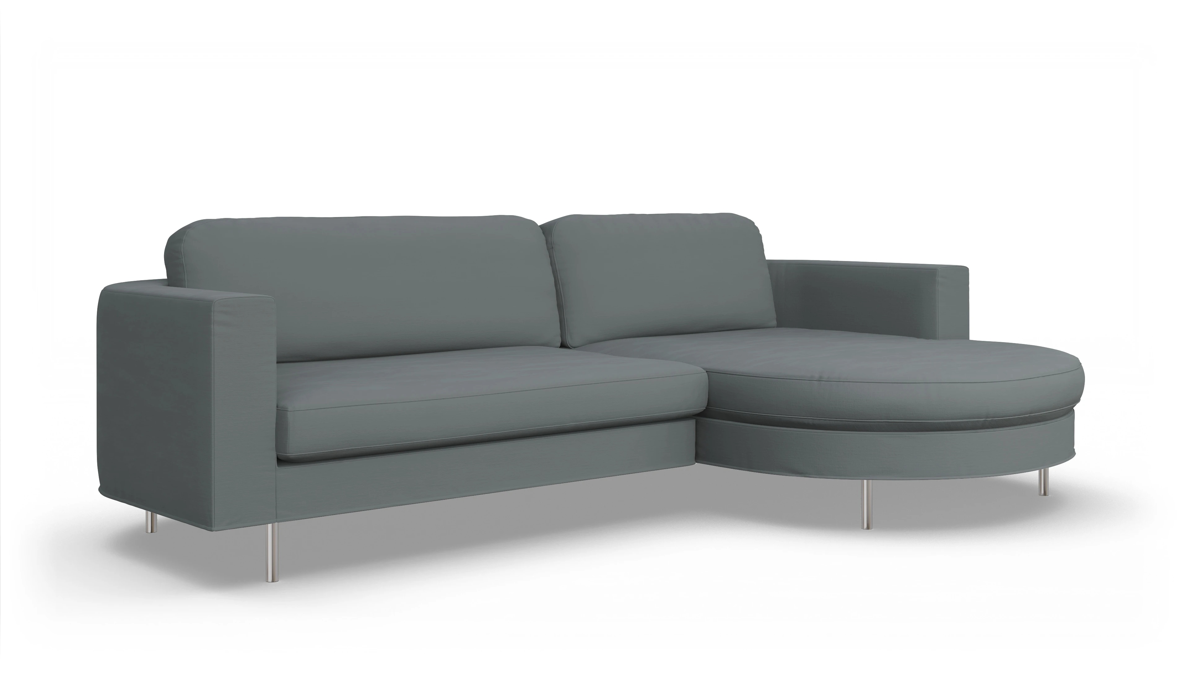 Ansicht des Produktes Girando Sofa mit Rec rechts in Stoff grau