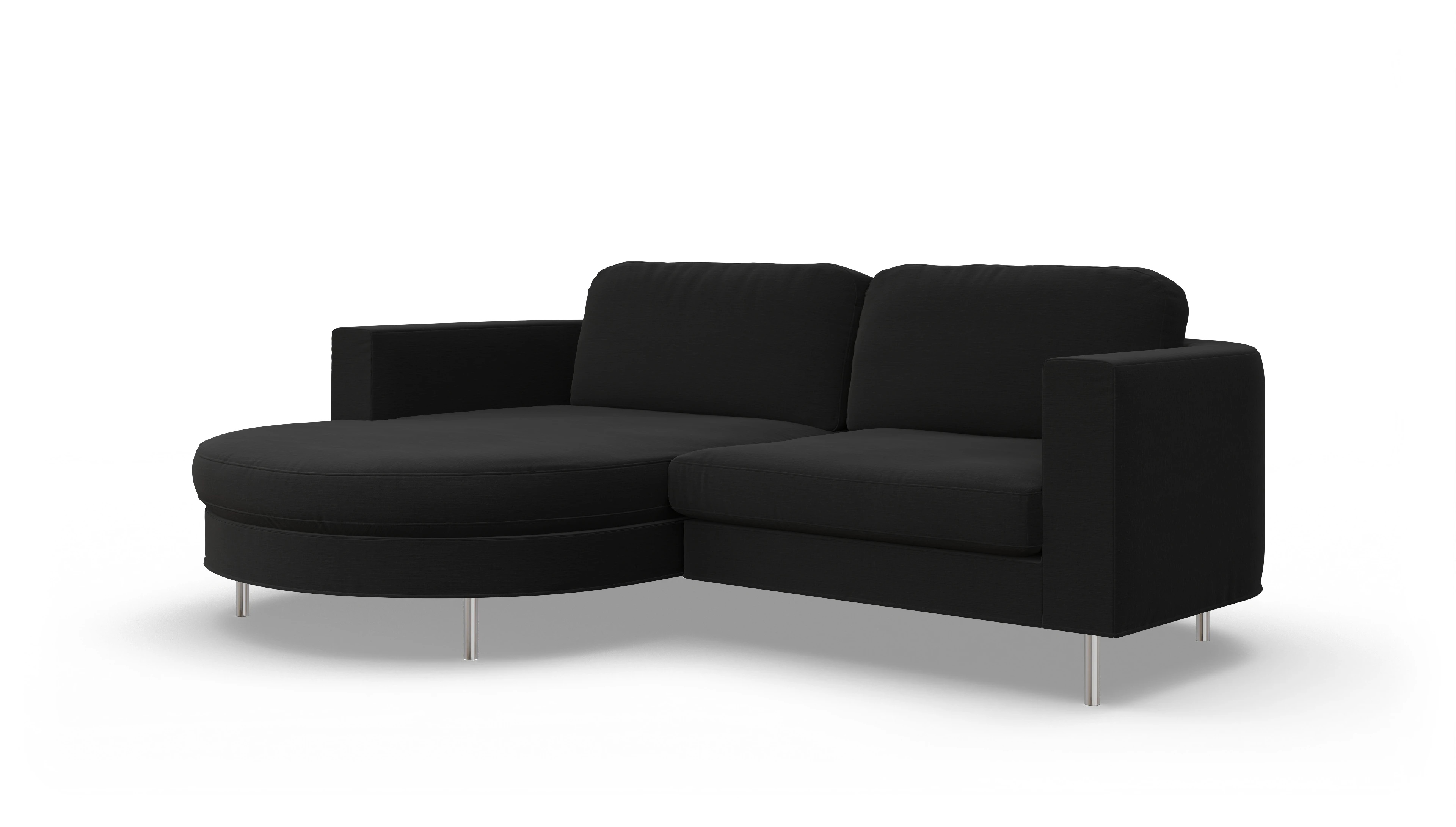 Ansicht des Produktes Girando Sofa mit Rec links in Stoff schwarz