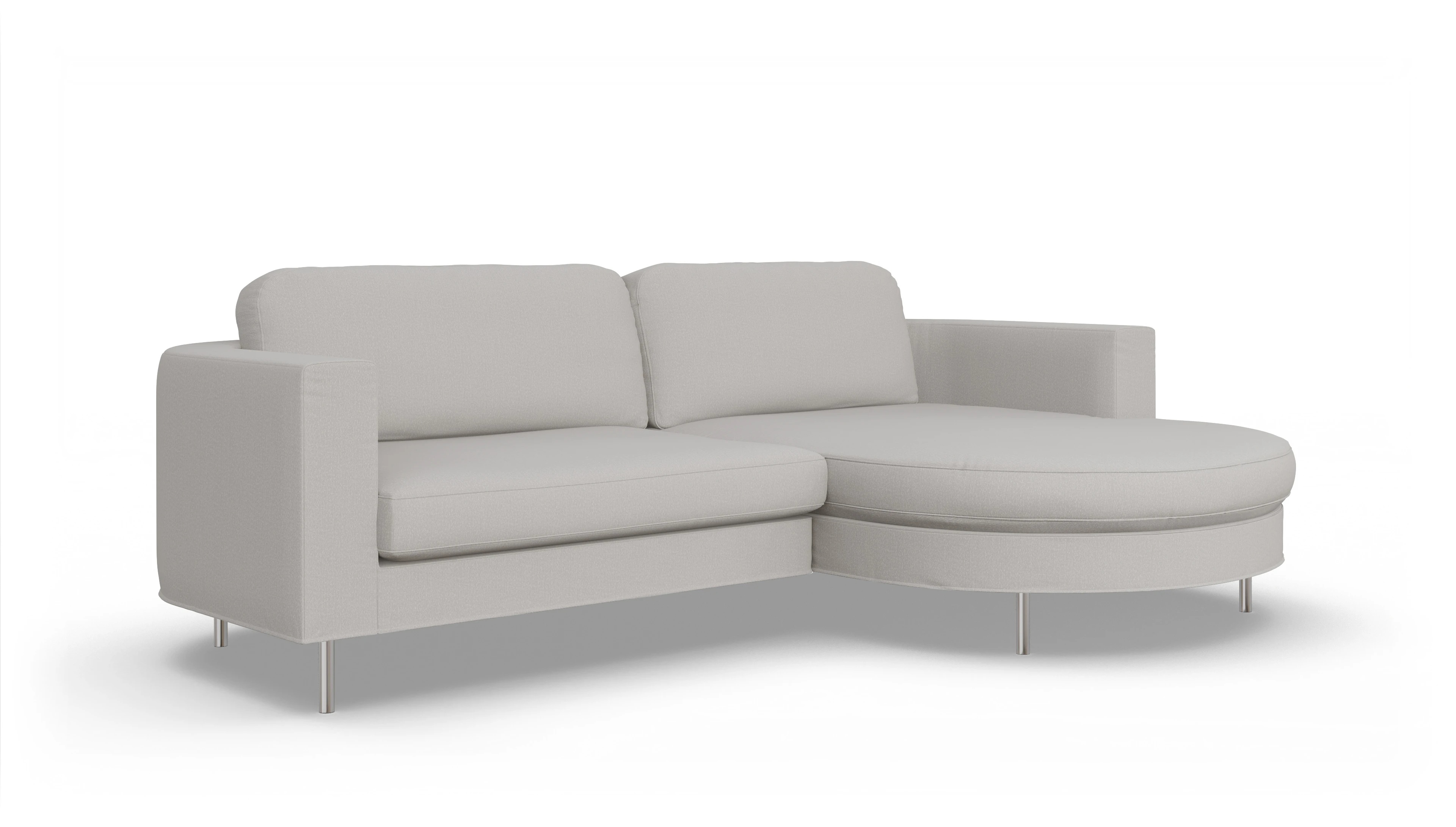 Ansicht des Produktes Girando Sofa mit Rec rechts in Stoff weiß