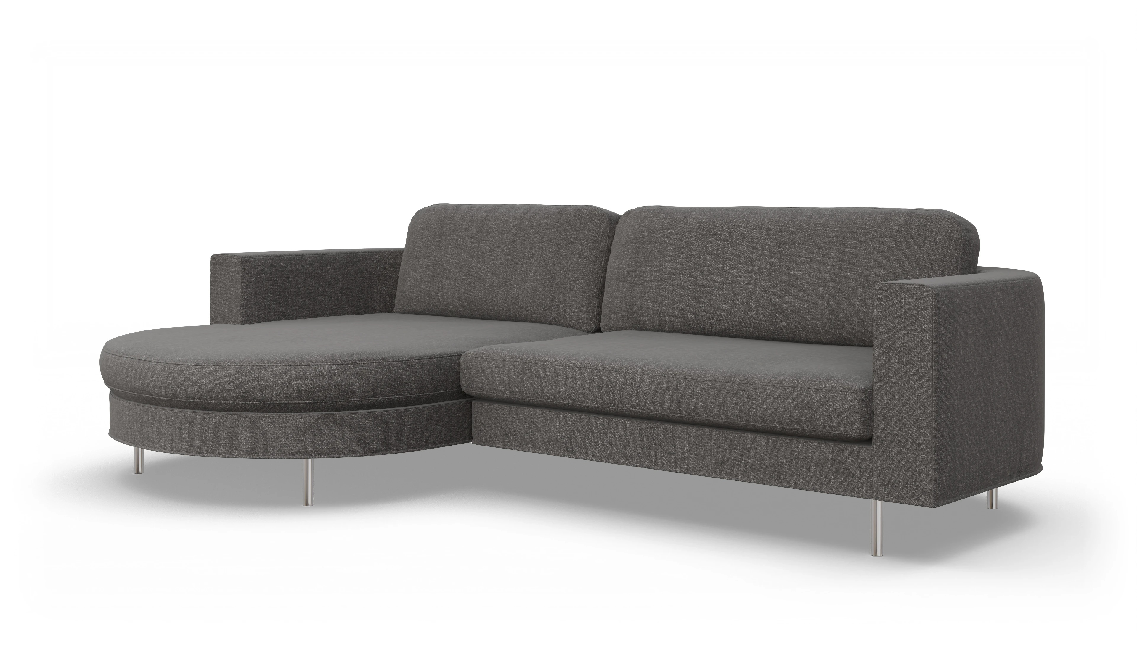 Ansicht des Produktes Girando Sofa mit Rec links in Stoff grau