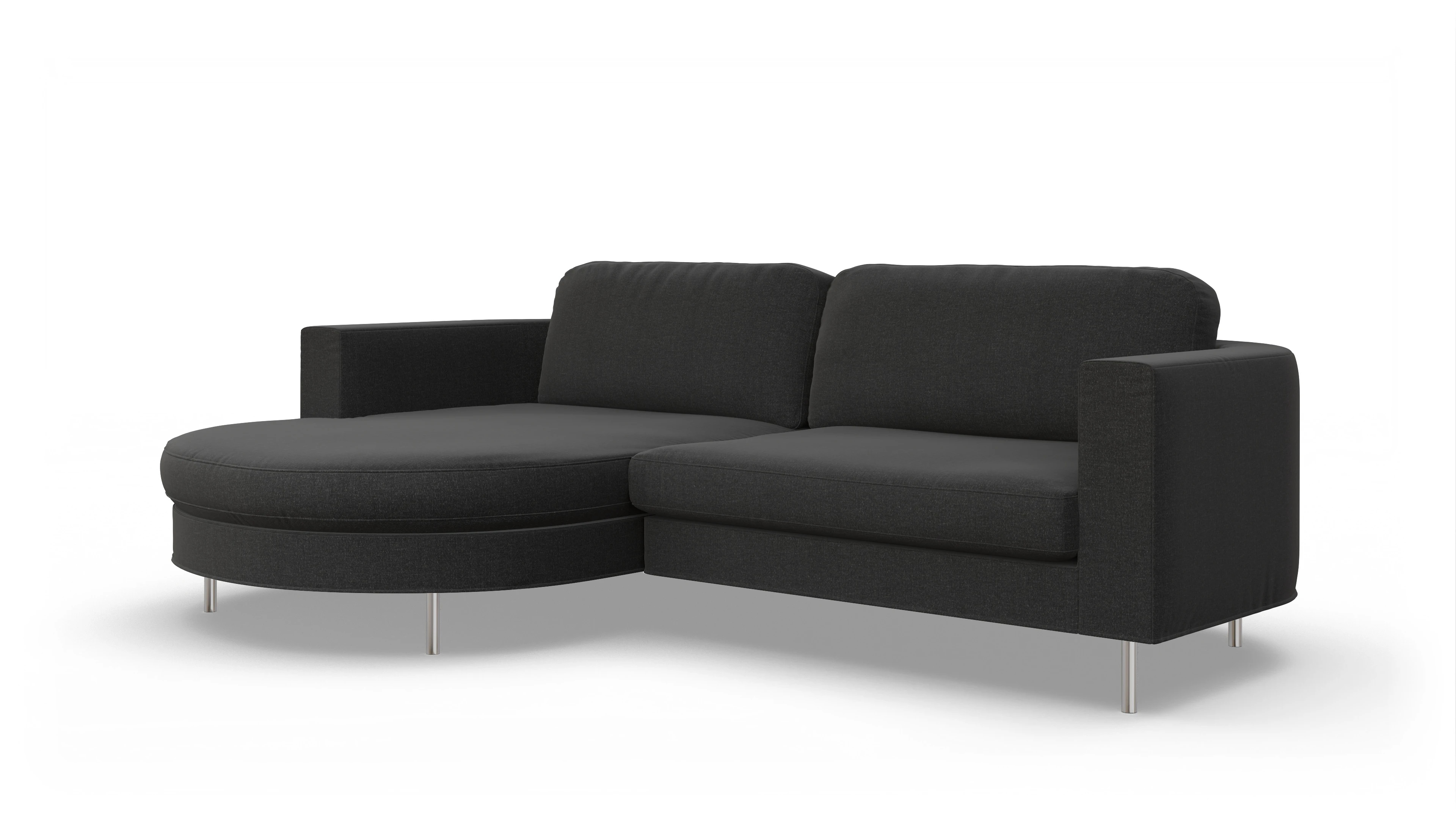 Ansicht des Produktes Girando Sofa mit Rec links in Stoff grau