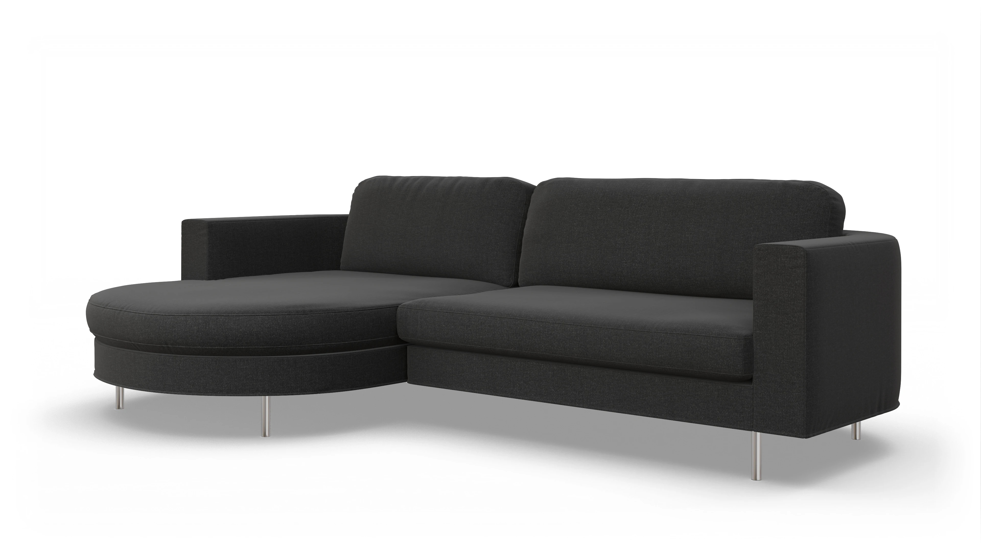 Ansicht des Produktes Girando Sofa mit Rec links in Stoff grau