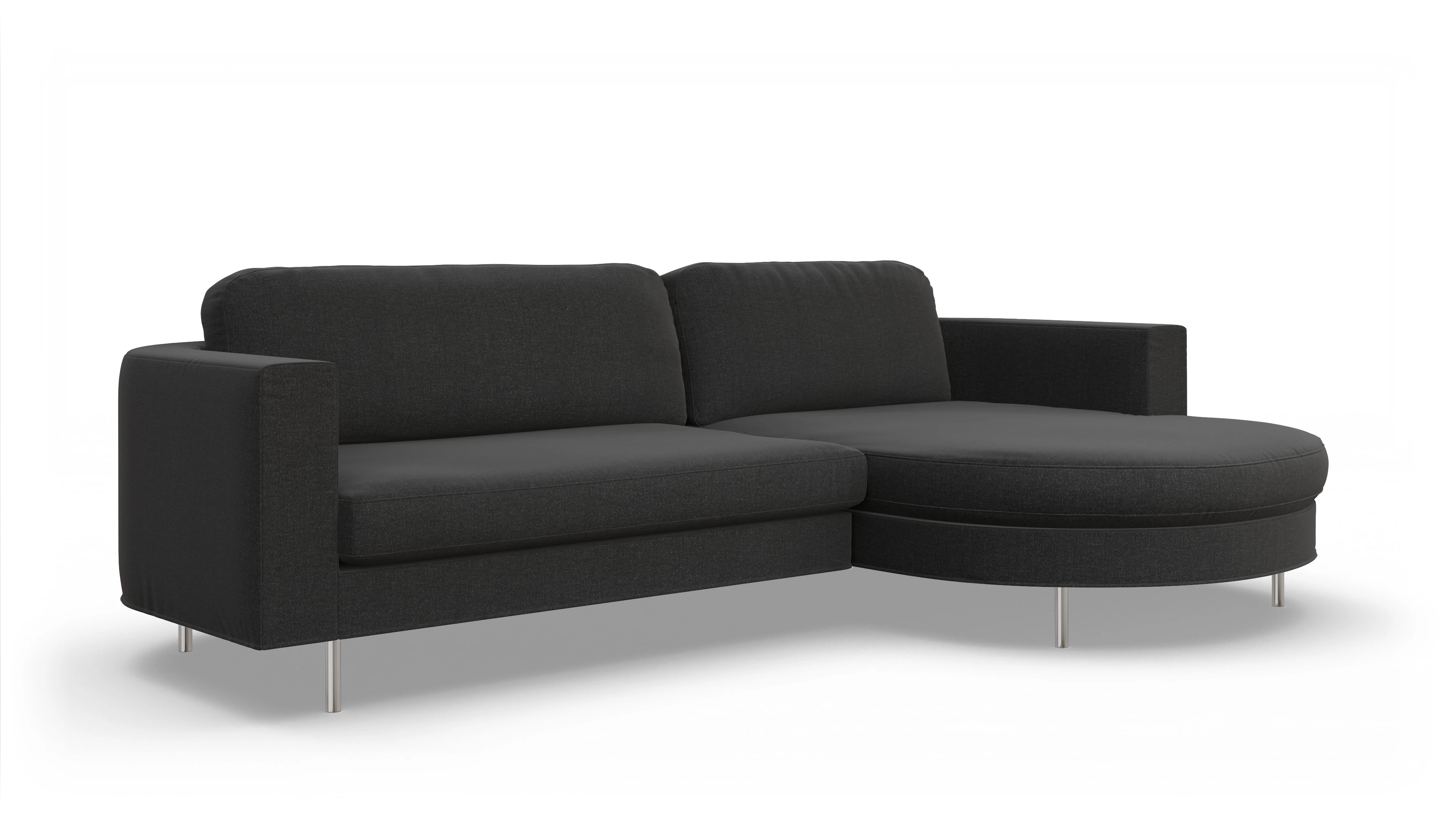Ansicht des Produktes Girando Sofa mit Rec rechts in Stoff grau