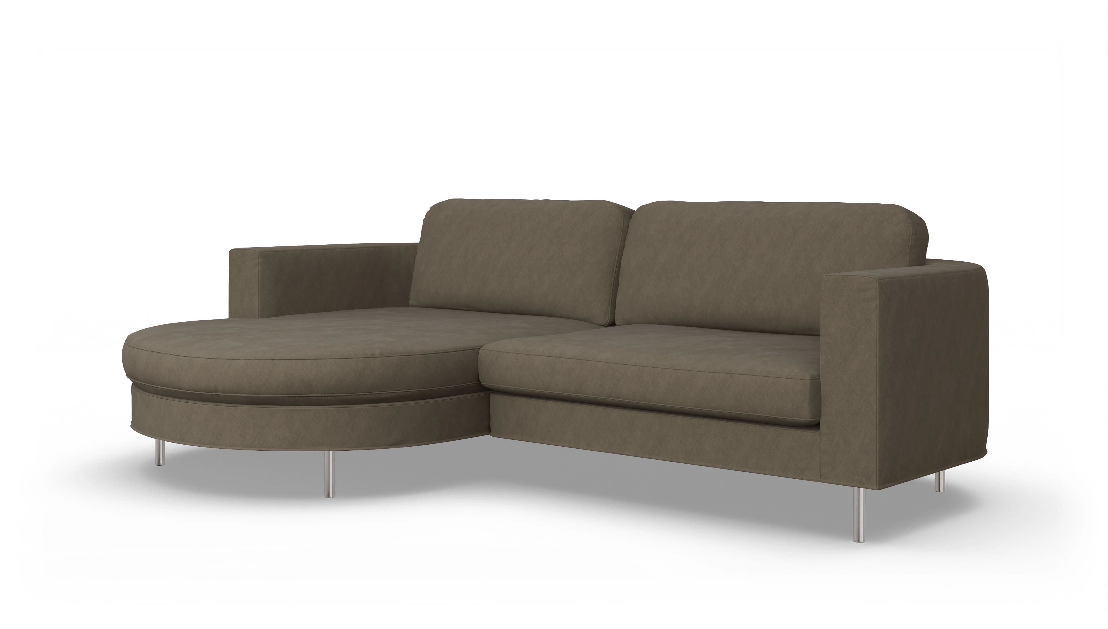 Designer-Stoffsofa Girando Ansicht des Produktes Girando Sofa mit Rec links in Stoff beige