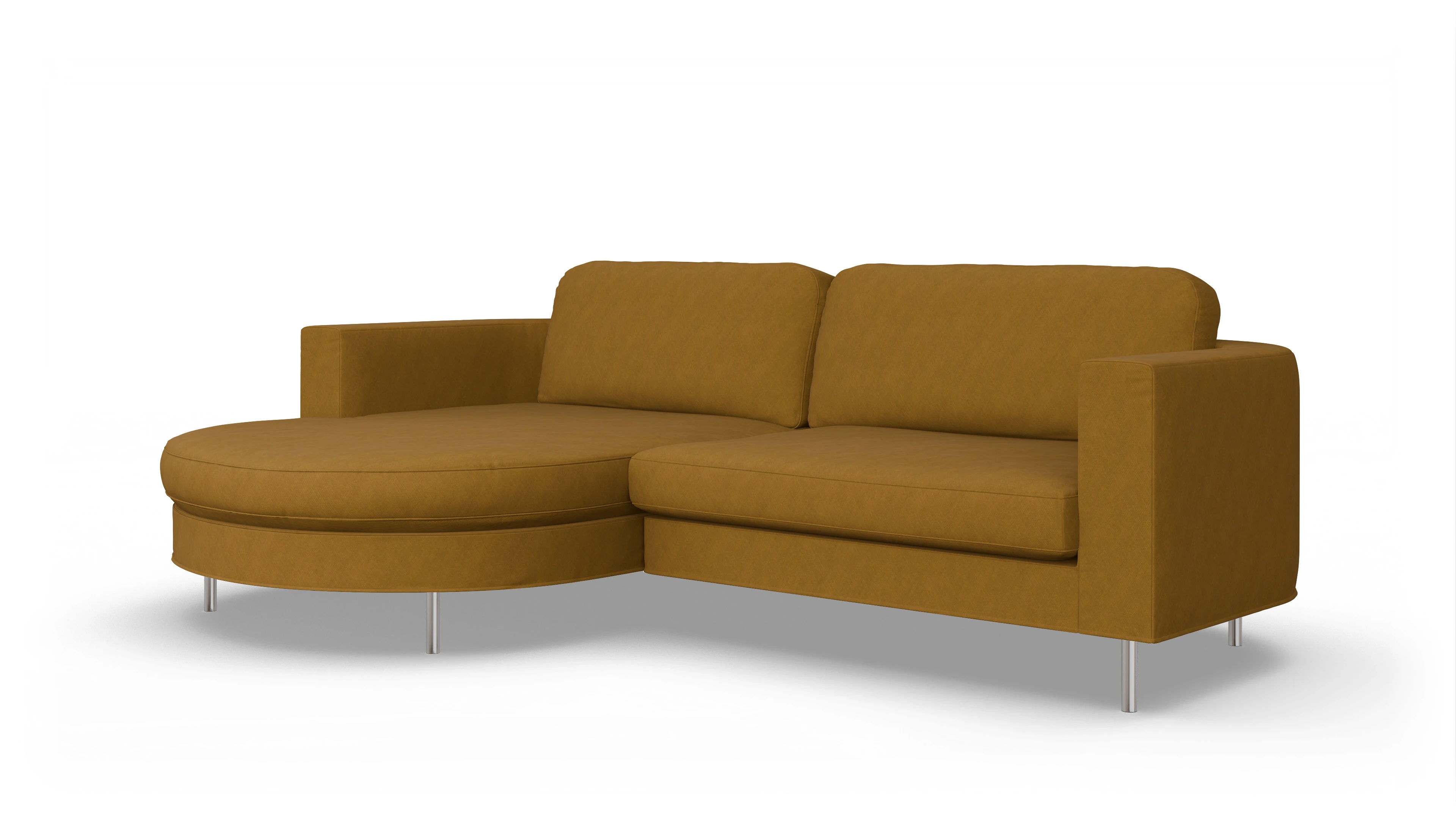 Ansicht des Produktes Girando Sofa mit Rec links in Stoff gelb