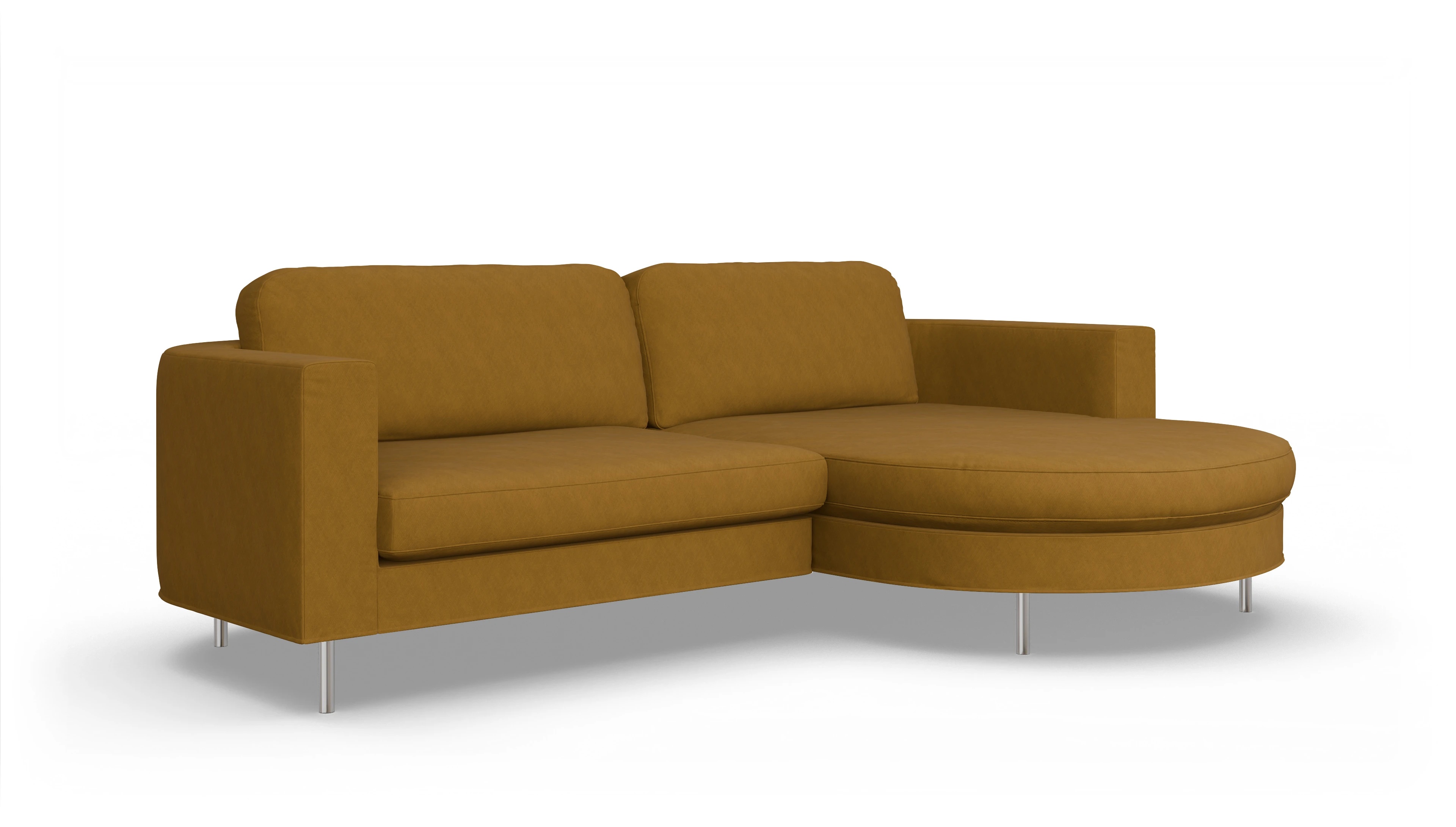 Ansicht des Produktes Girando Sofa mit Rec rechts in Stoff gelb