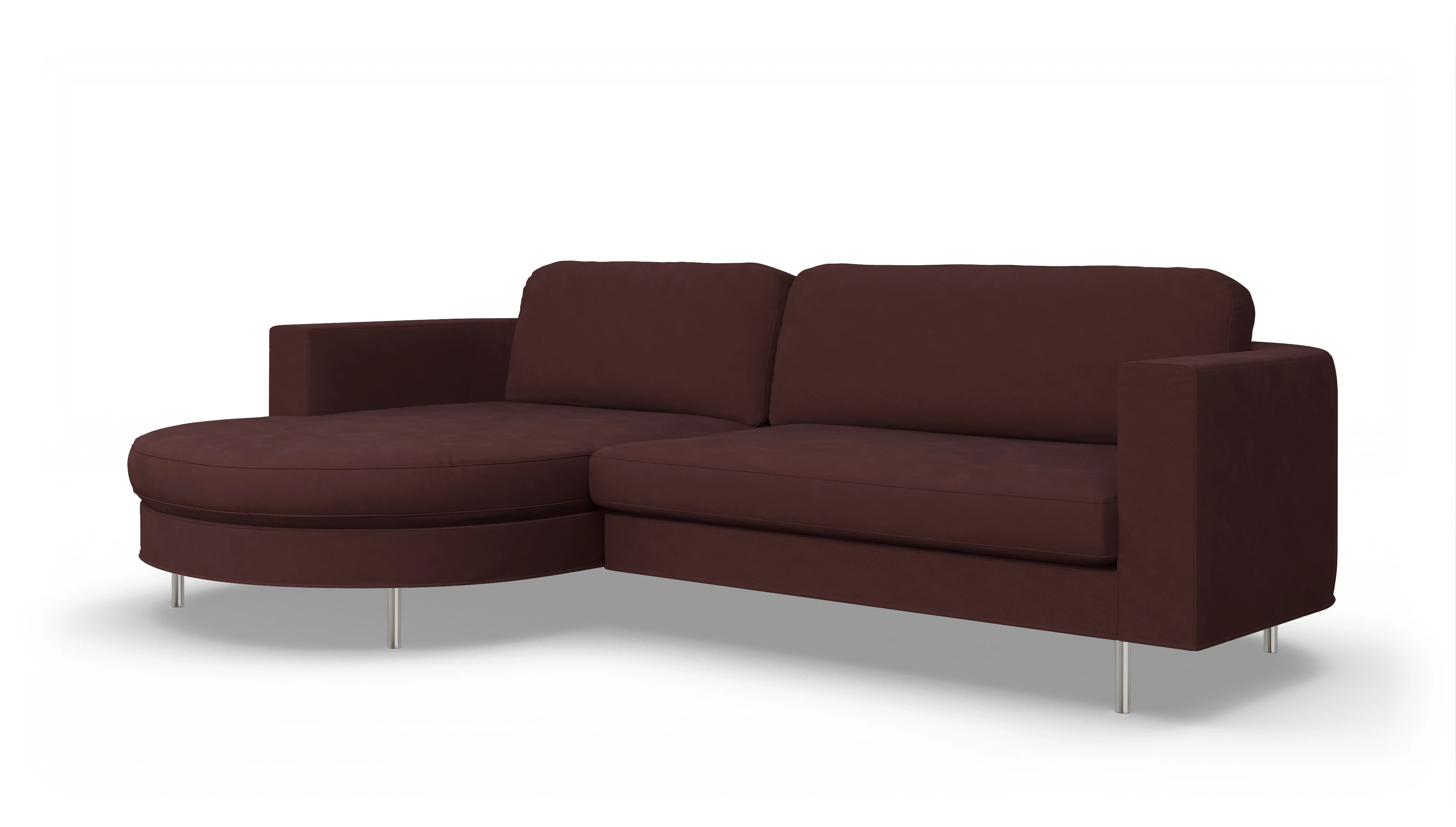 Ansicht des Produktes Girando Sofa mit Rec links in Stoff rot