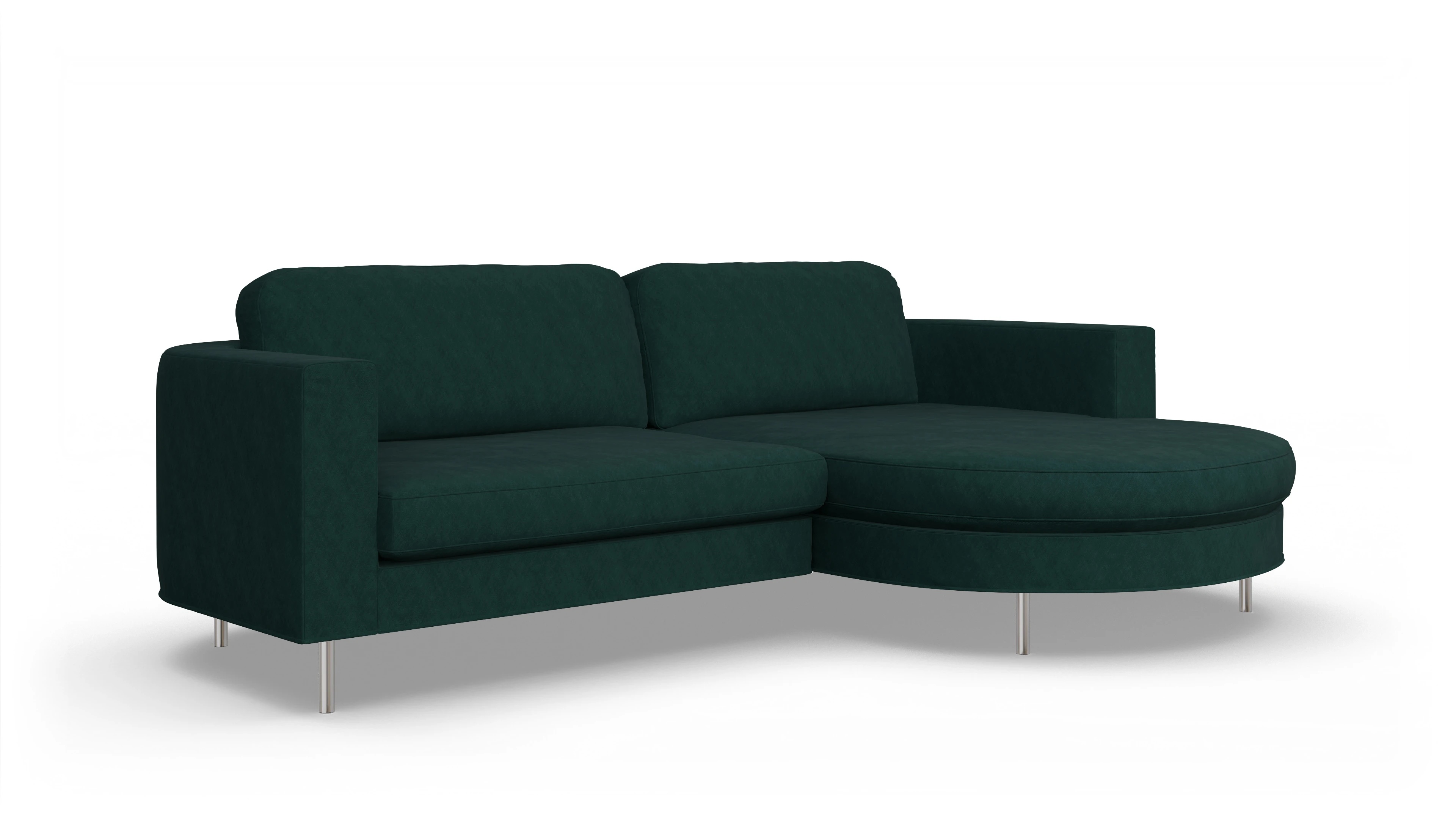 Ansicht des Produktes Girando Sofa mit Rec rechts in Stoff blau