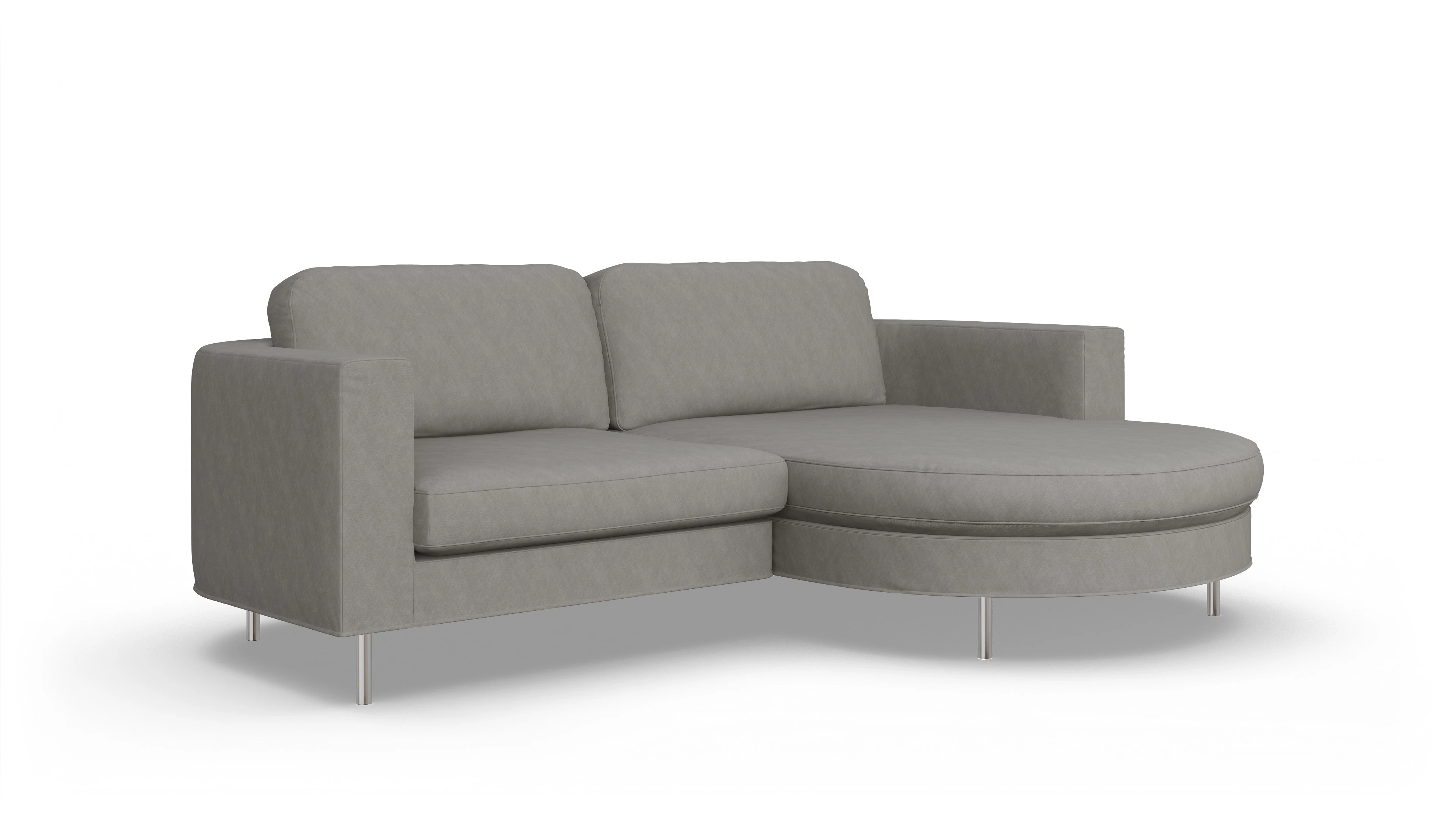 Ansicht des Produktes Girando Sofa mit Rec rechts in Stoff grau