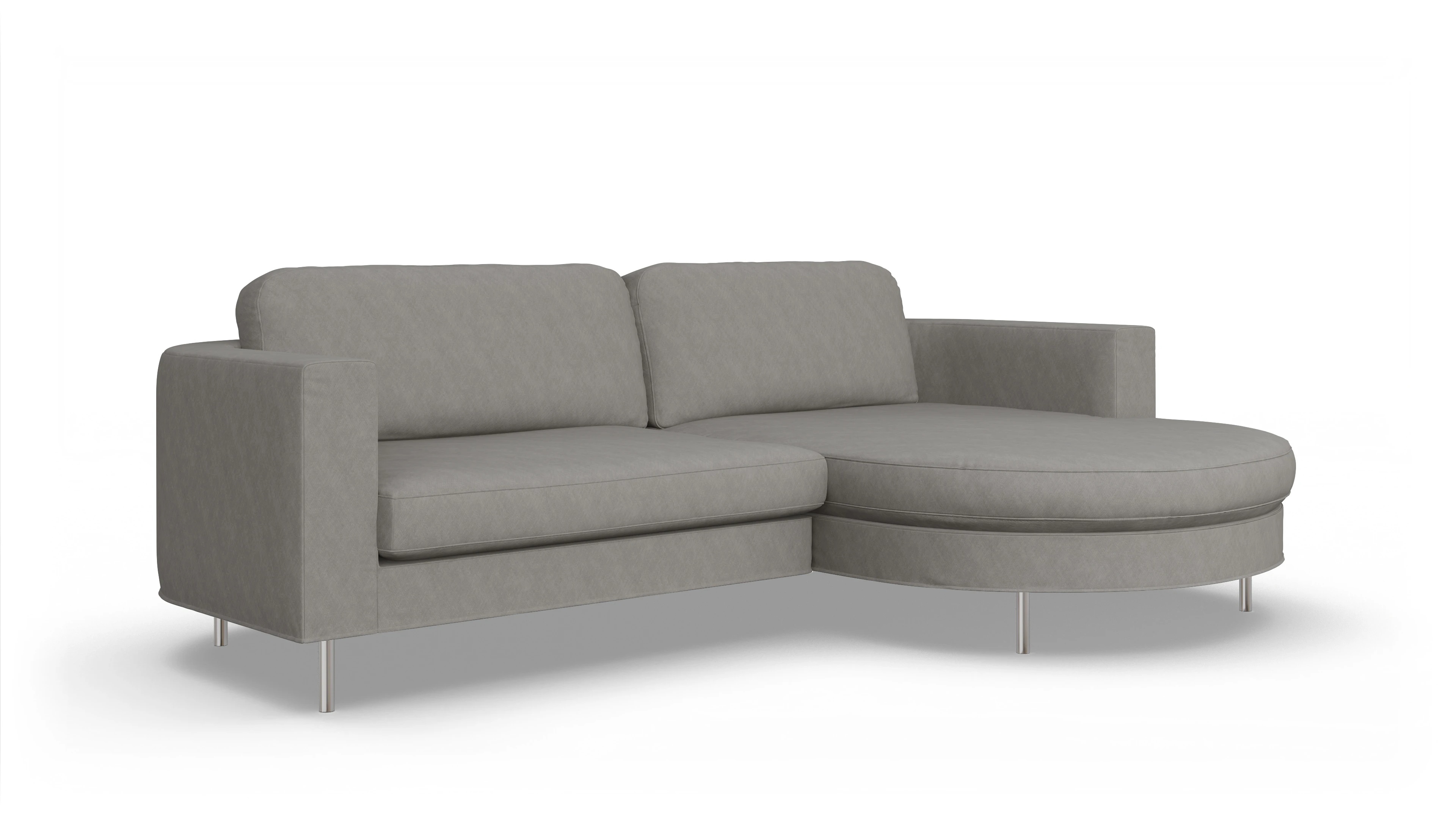 Ansicht des Produktes Girando Sofa mit Rec rechts in Stoff grau