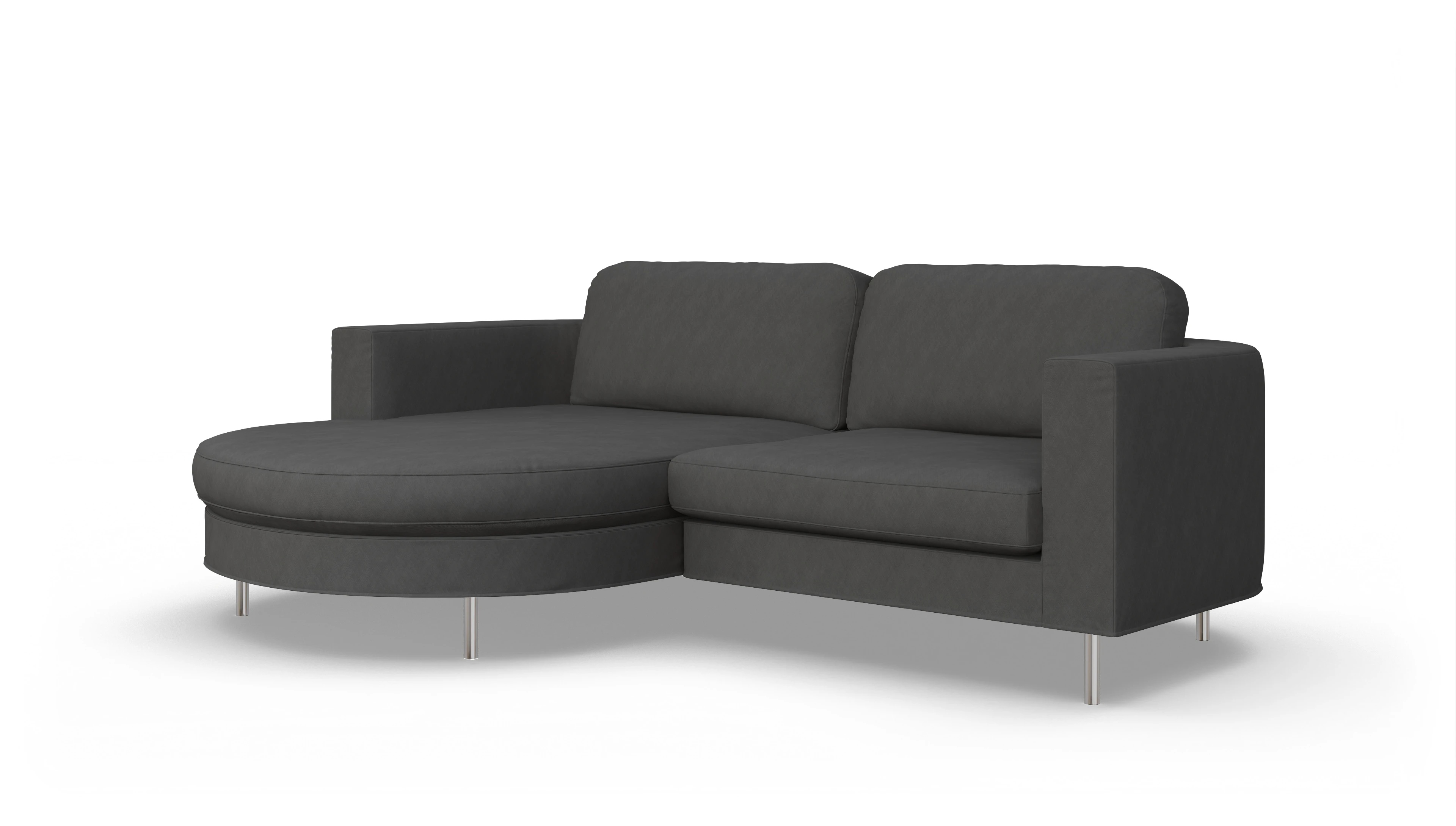Ansicht des Produktes Girando Sofa mit Rec links in Stoff grau