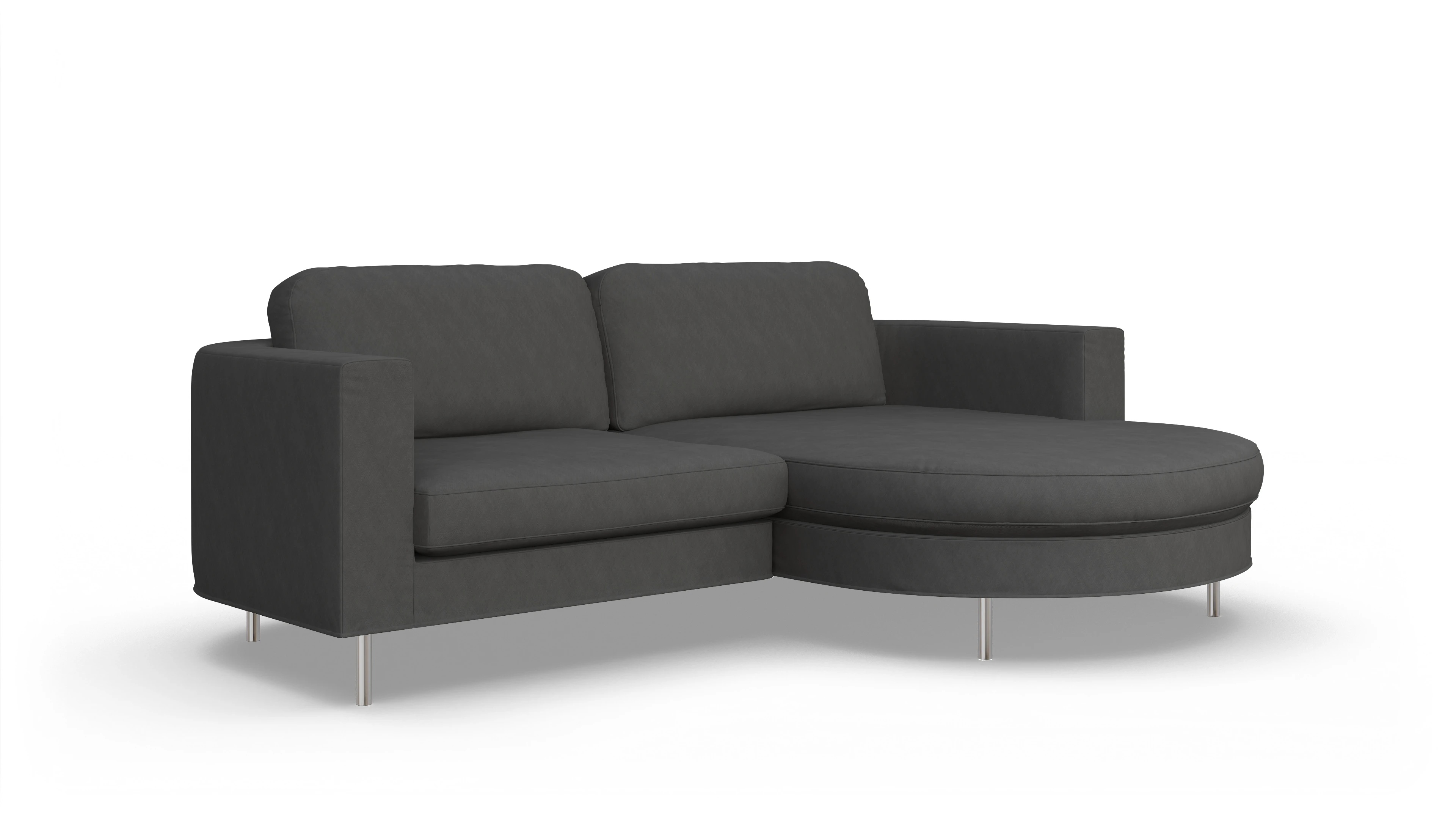 Ansicht des Produktes Girando Sofa mit Rec rechts in Stoff grau