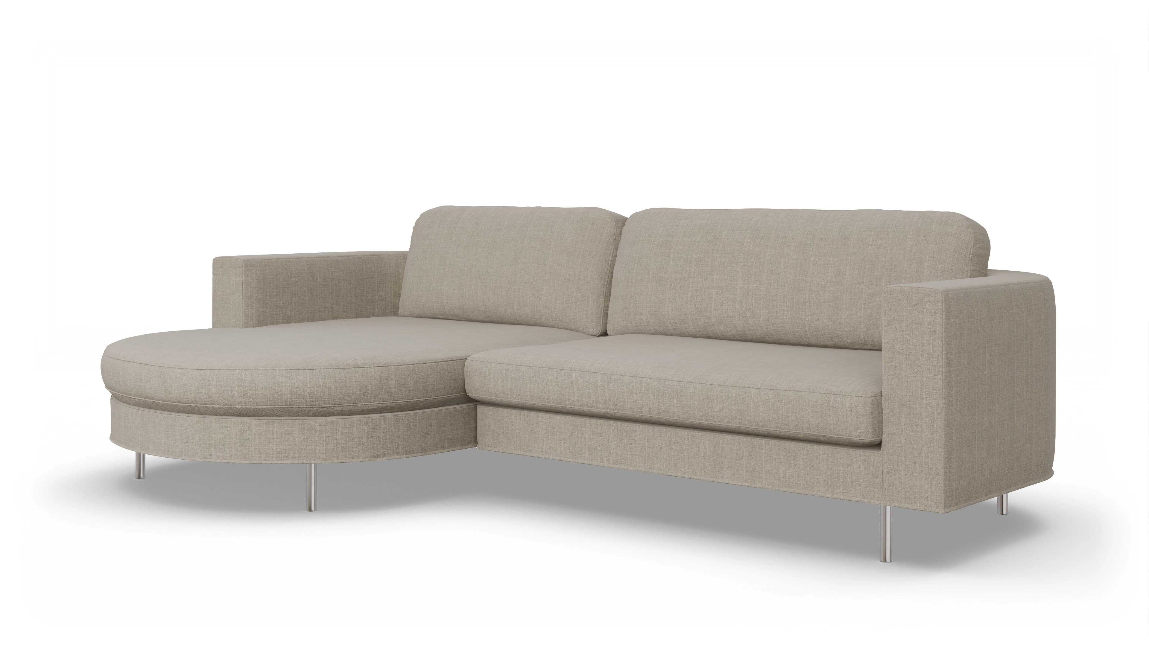 Ansicht des Produktes Girando Sofa mit Rec links in Stoff beige