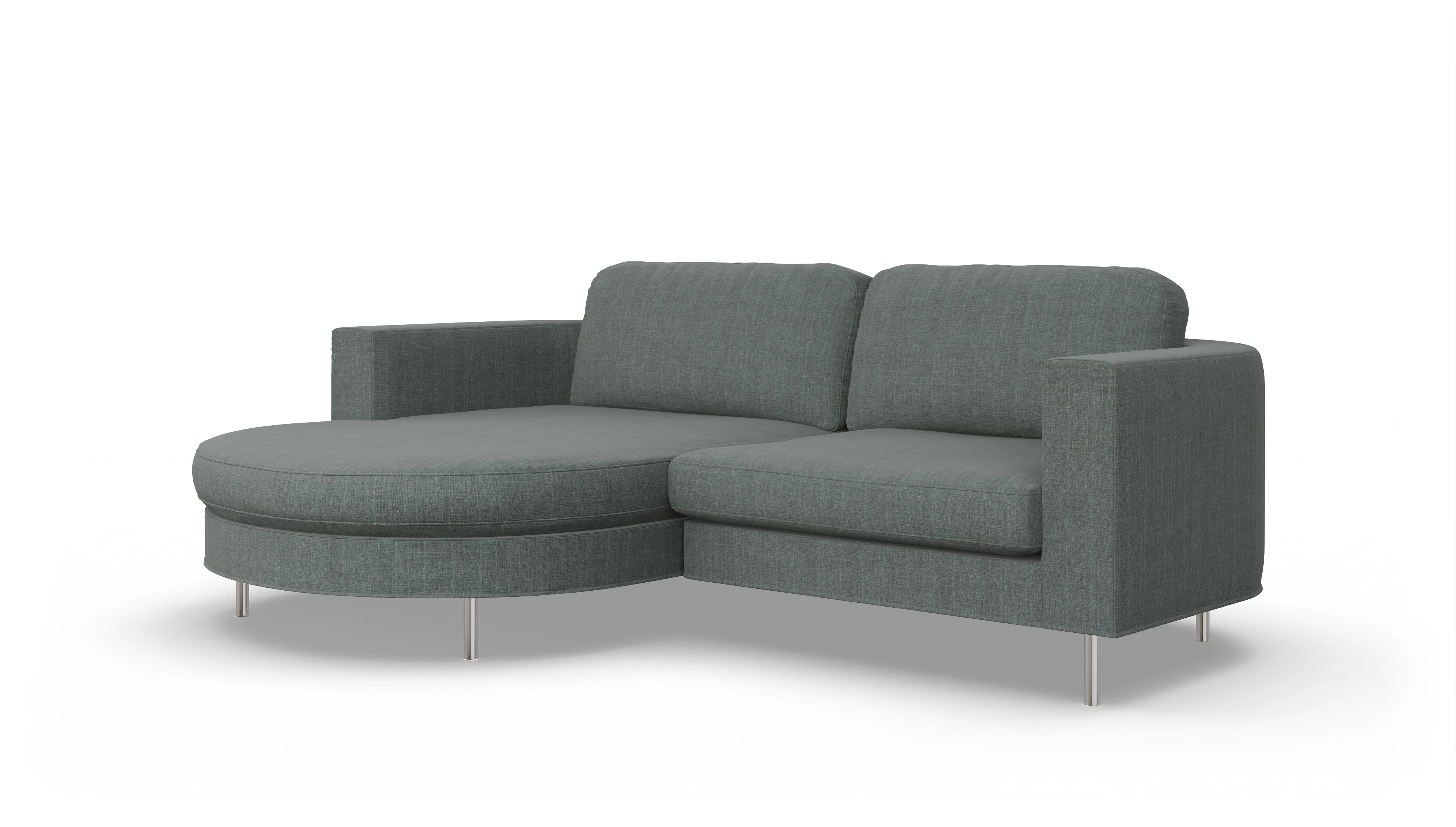 Ansicht des Produktes Girando Sofa mit Rec links in Stoff grau