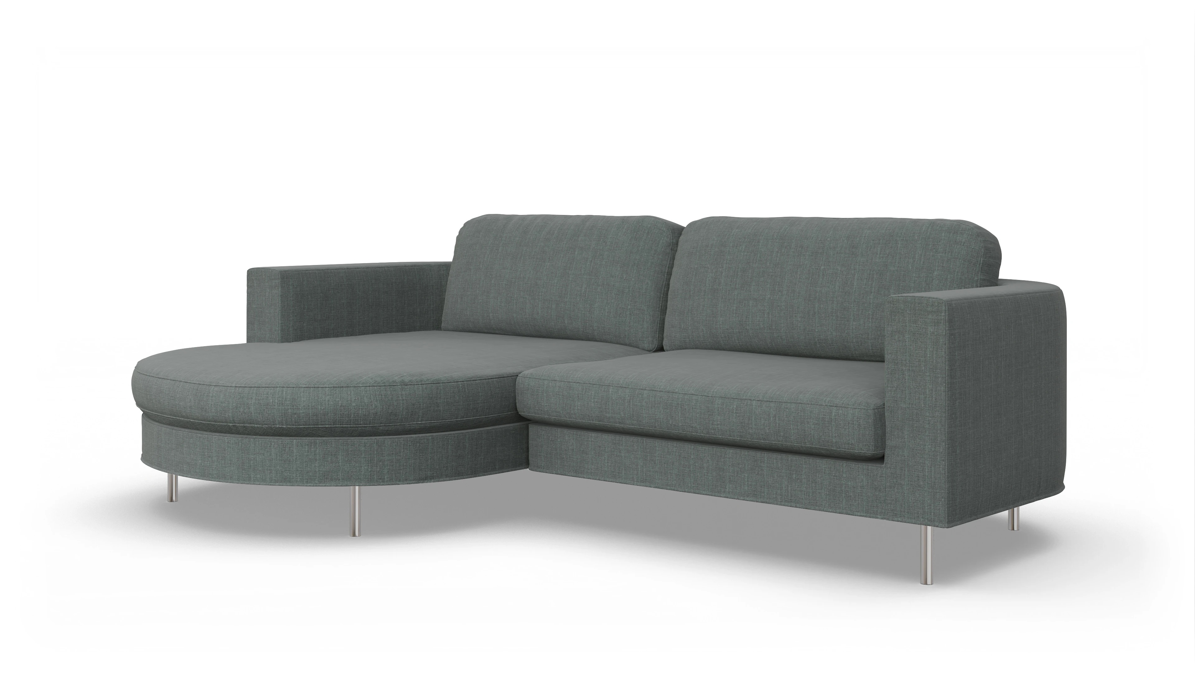 Ansicht des Produktes Girando Sofa mit Rec links in Stoff grau