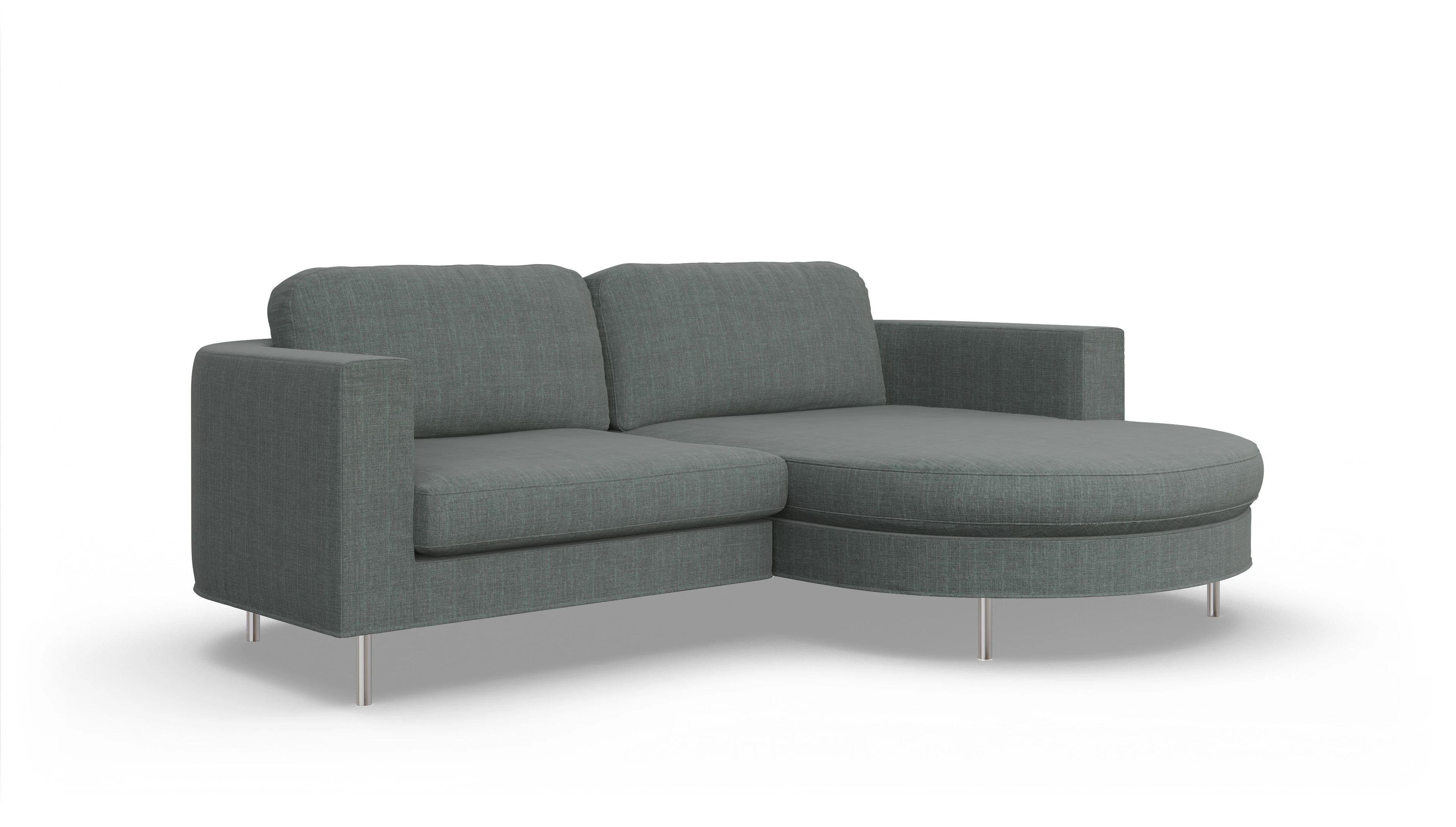 Ansicht des Produktes Girando Sofa mit Rec rechts in Stoff grau
