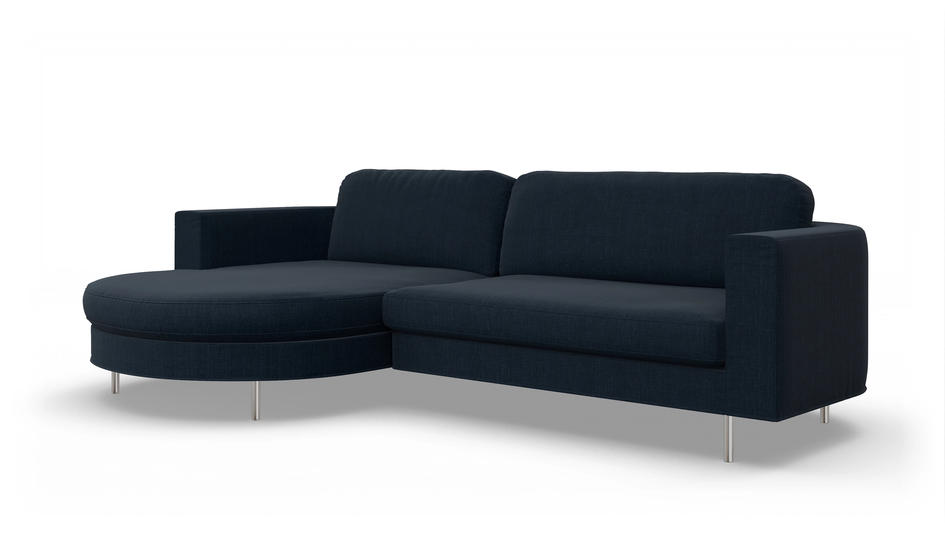 Ansicht des Produktes Girando Sofa mit Rec links in Stoff blau