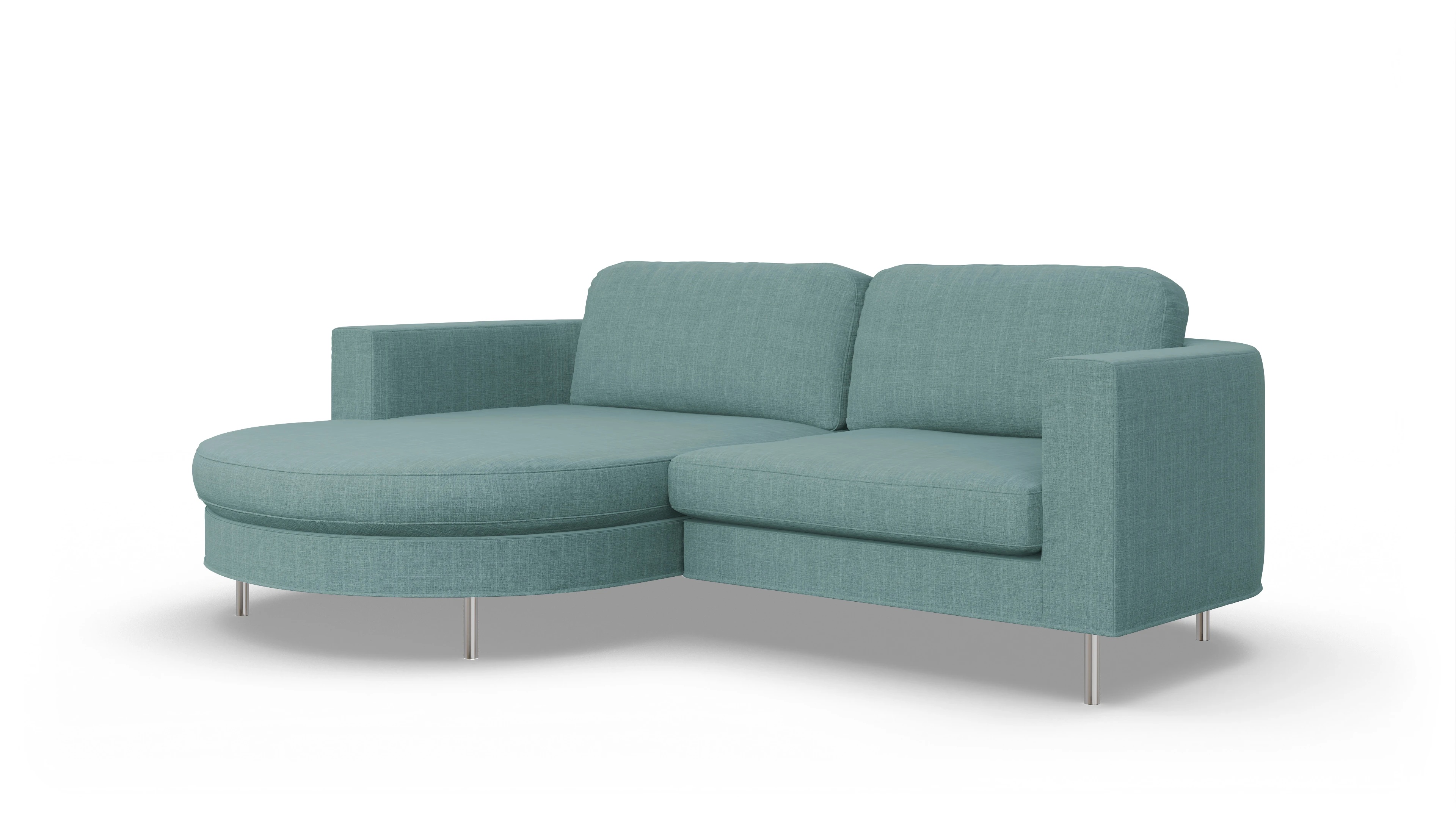 Ansicht des Produktes Girando Sofa mit Rec links in Stoff blau