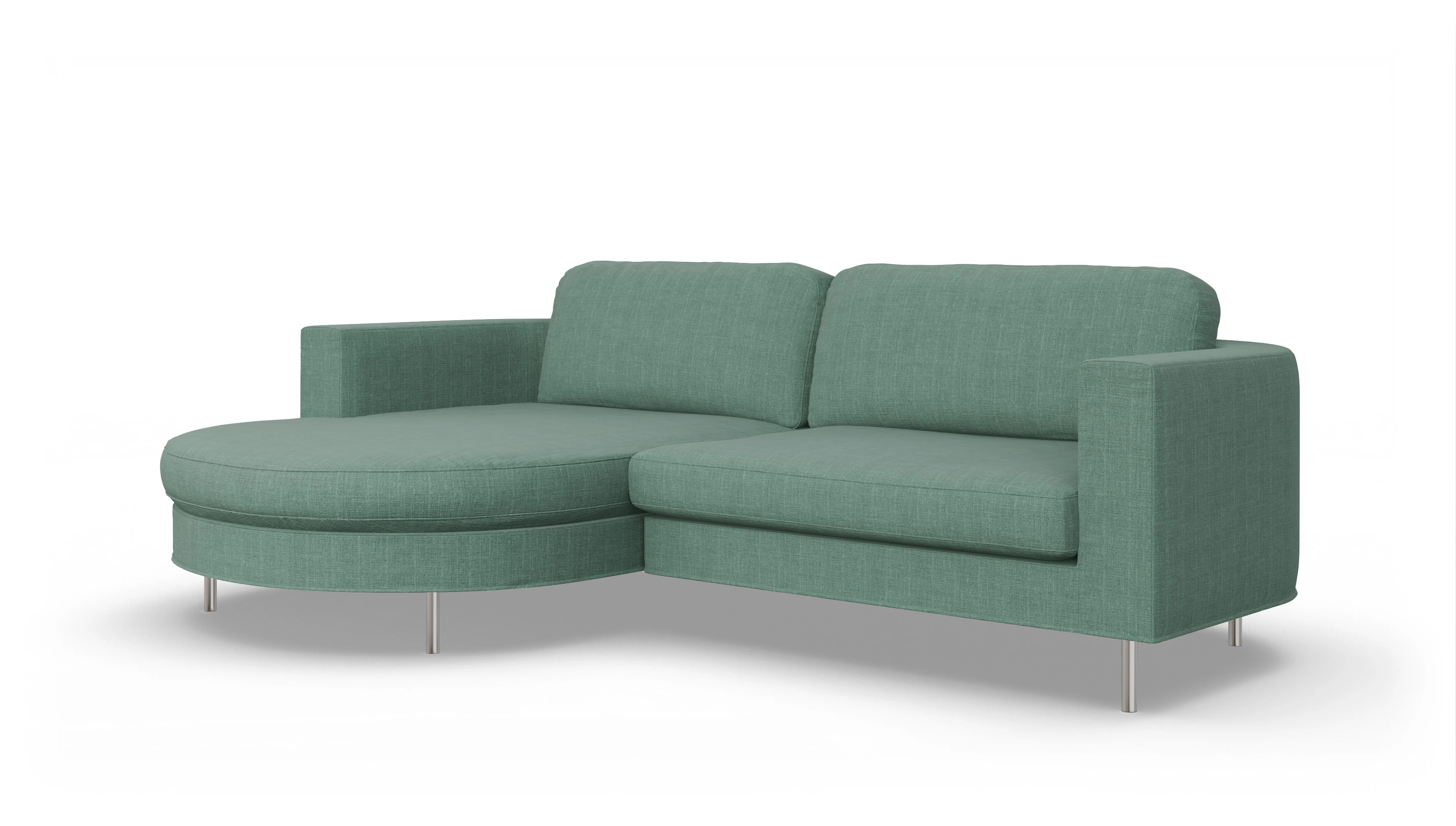 Ansicht des Produktes Girando Sofa mit Rec links in Stoff blau