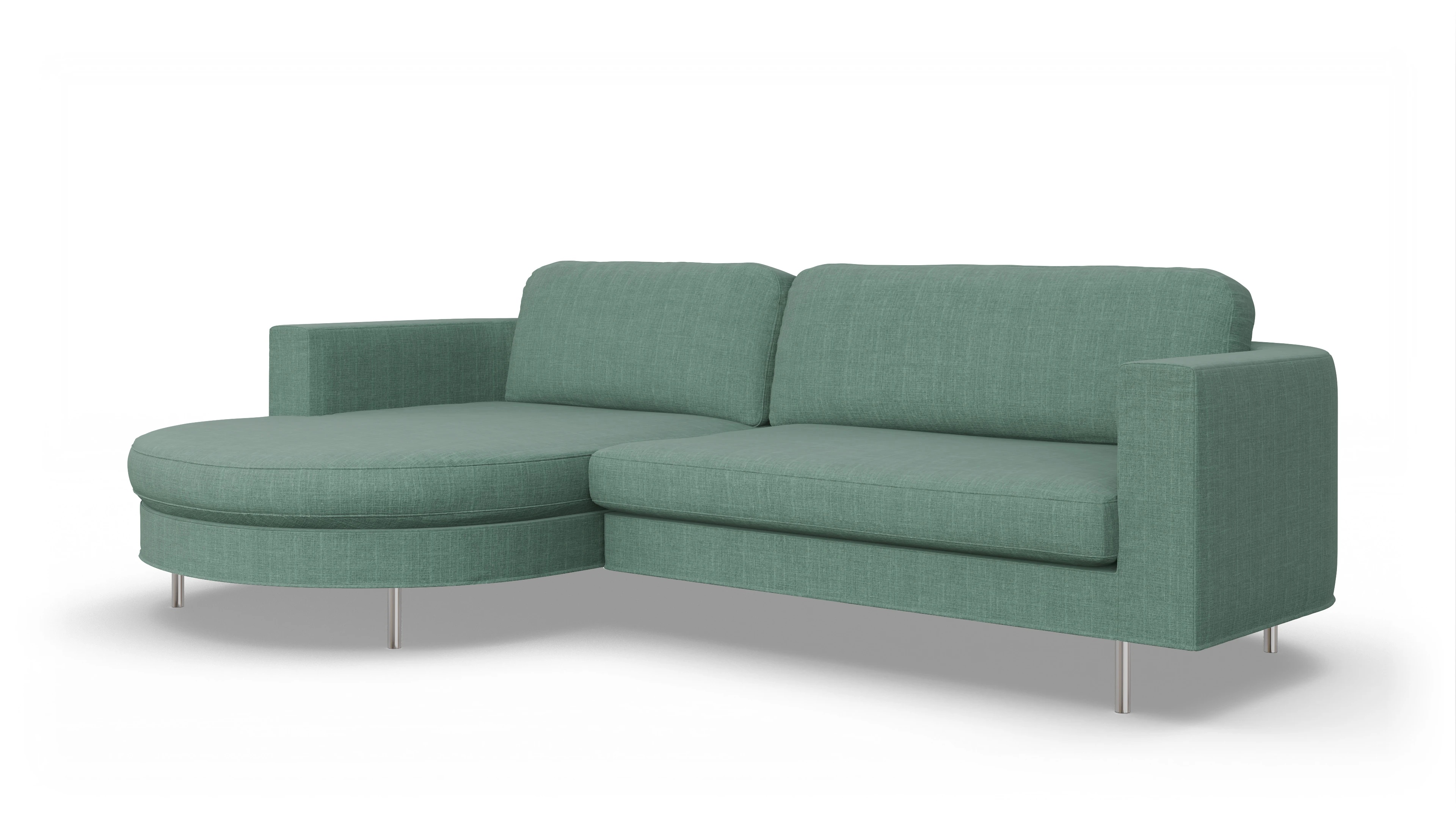 Ansicht des Produktes Girando Sofa mit Rec links in Stoff blau