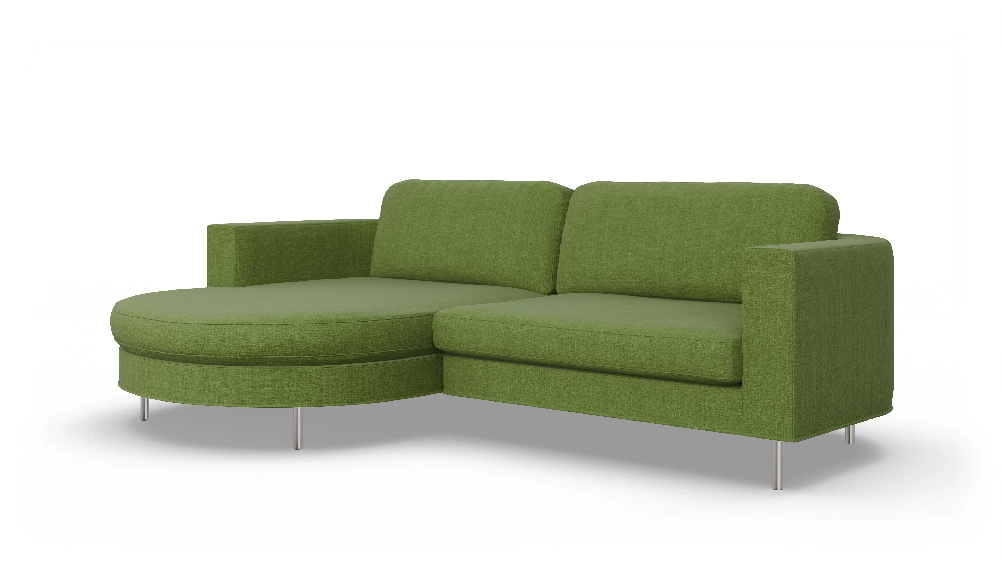 Ansicht des Produktes Girando Sofa mit Rec links in Stoff grün