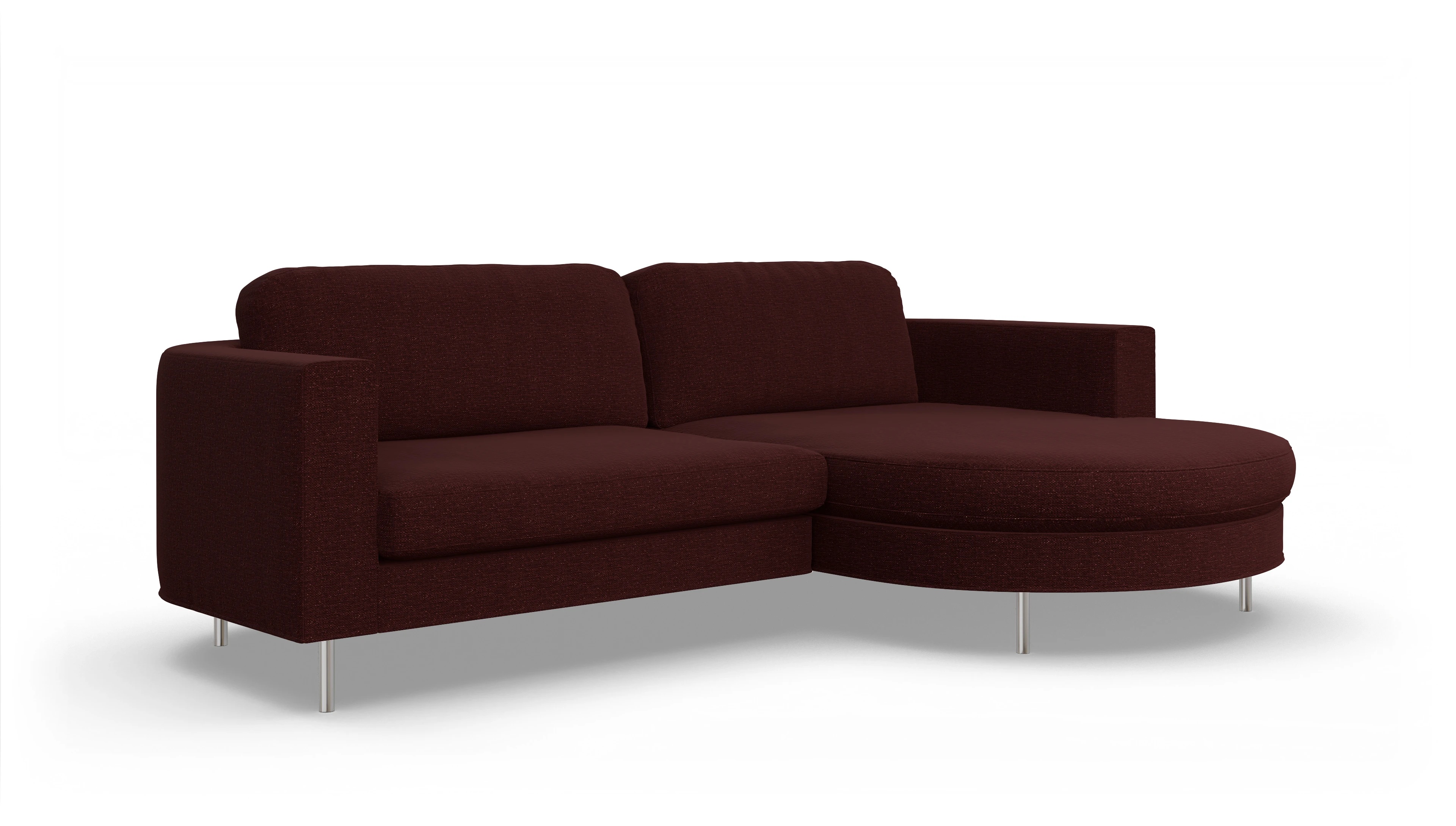 Designer-Stoffsofa Girando Ansicht des Produktes Girando Sofa mit Rec rechts in Stoff rot