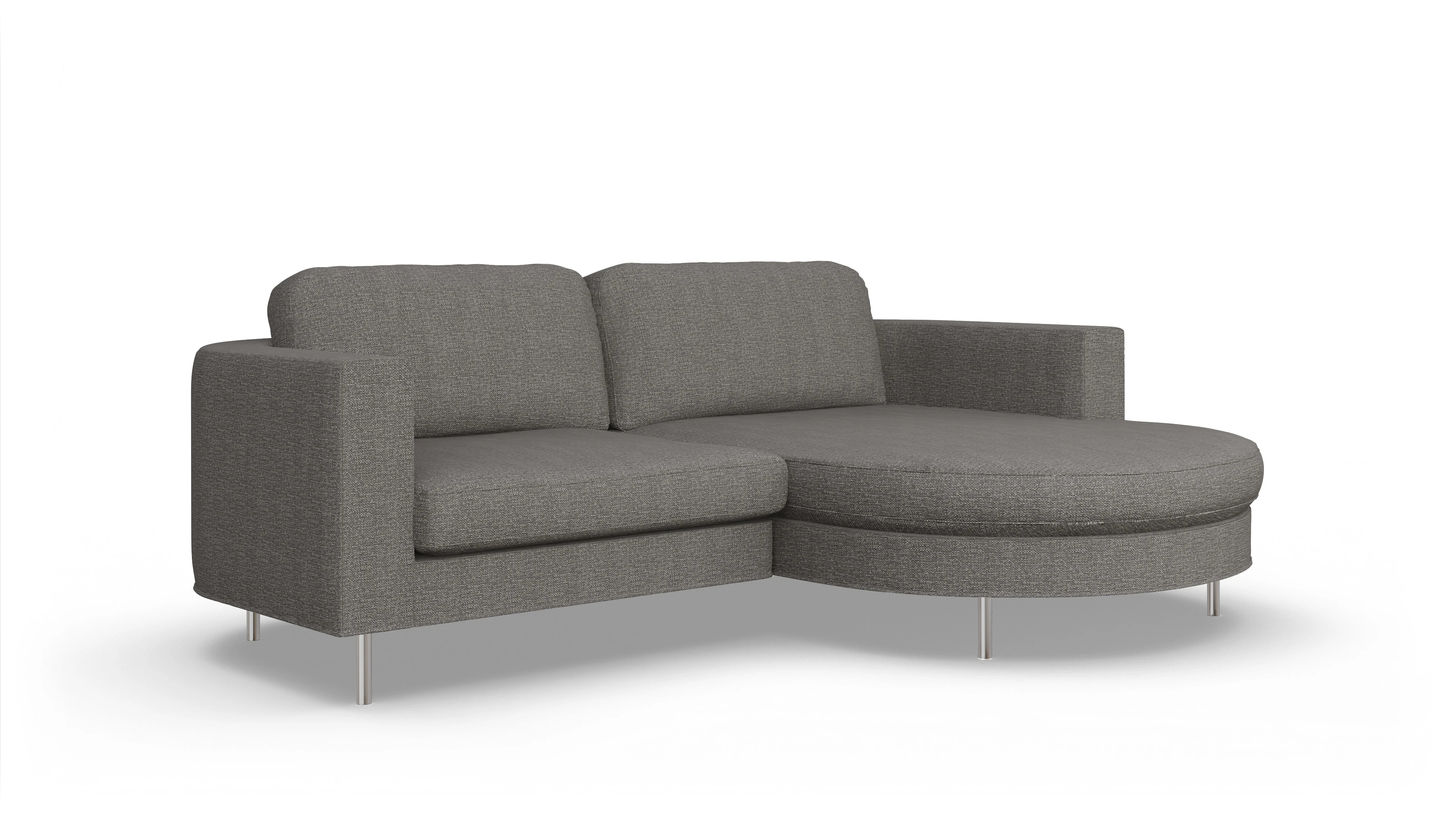 Ansicht des Produktes Girando Sofa mit Rec rechts in Stoff grau
