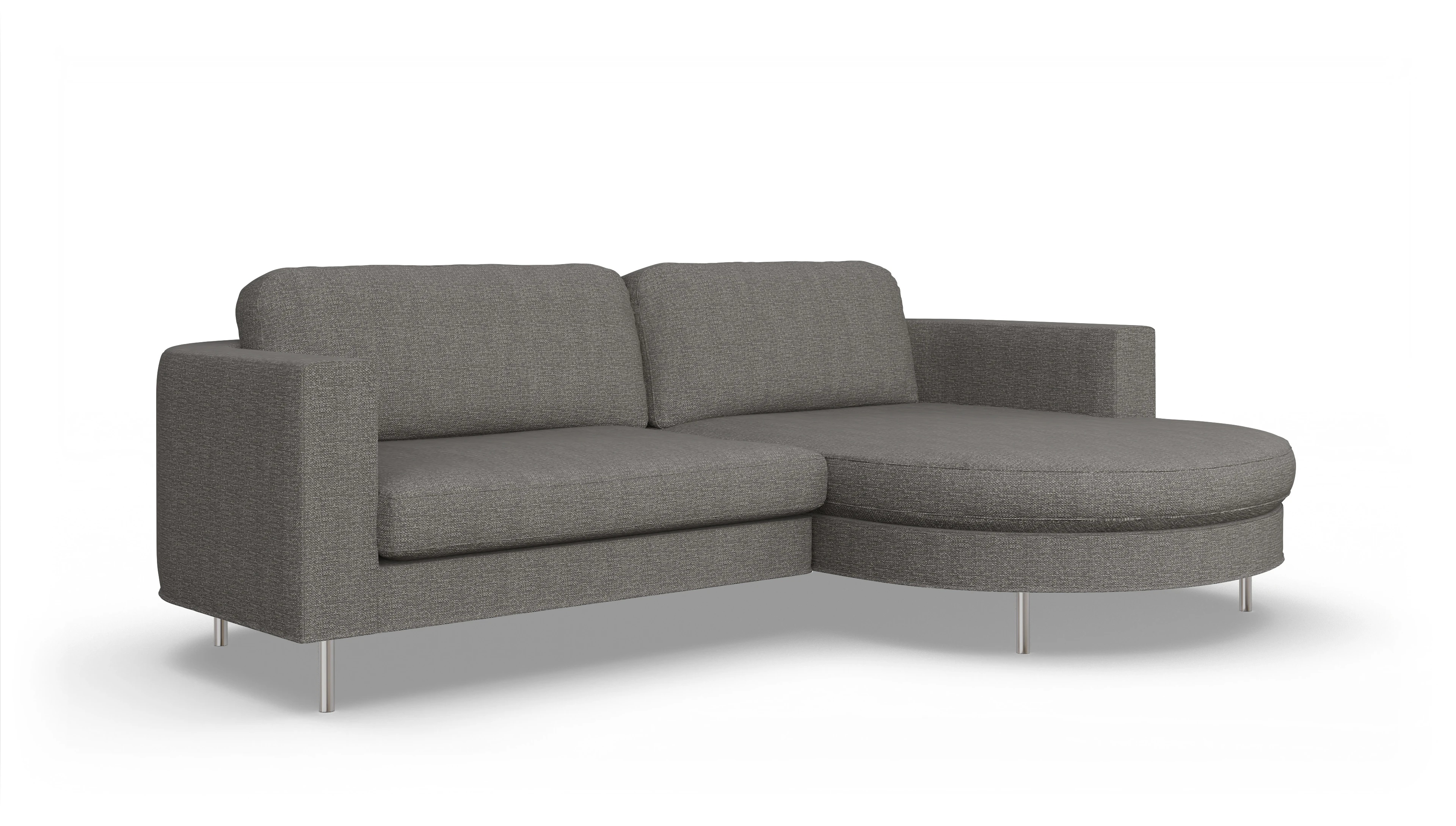 Ansicht des Produktes Girando Sofa mit Rec rechts in Stoff grau