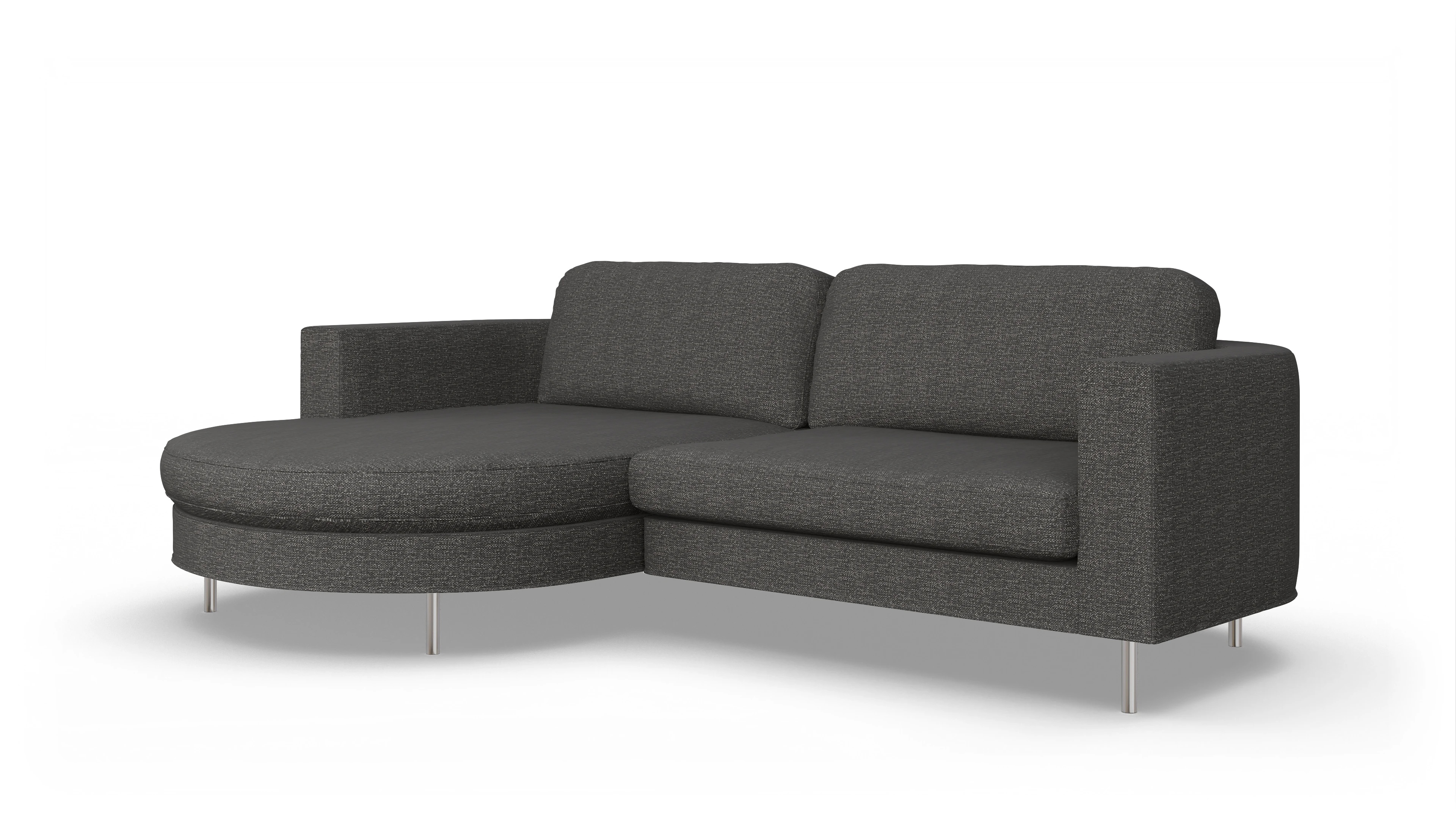 Ansicht des Produktes Girando Sofa mit Rec links in Stoff grau