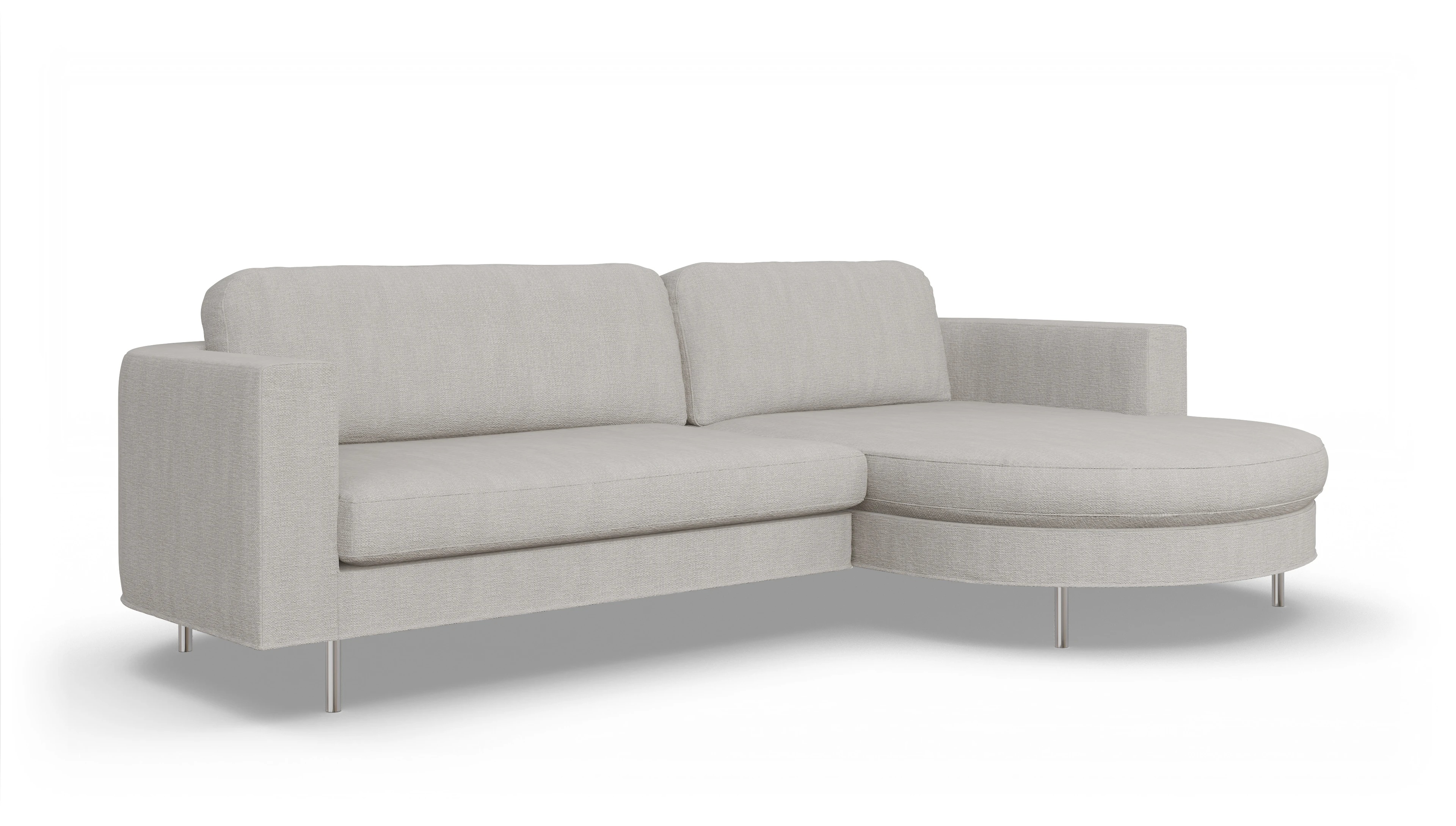 Ansicht des Produktes Girando Sofa mit Rec rechts in Stoff weiß
