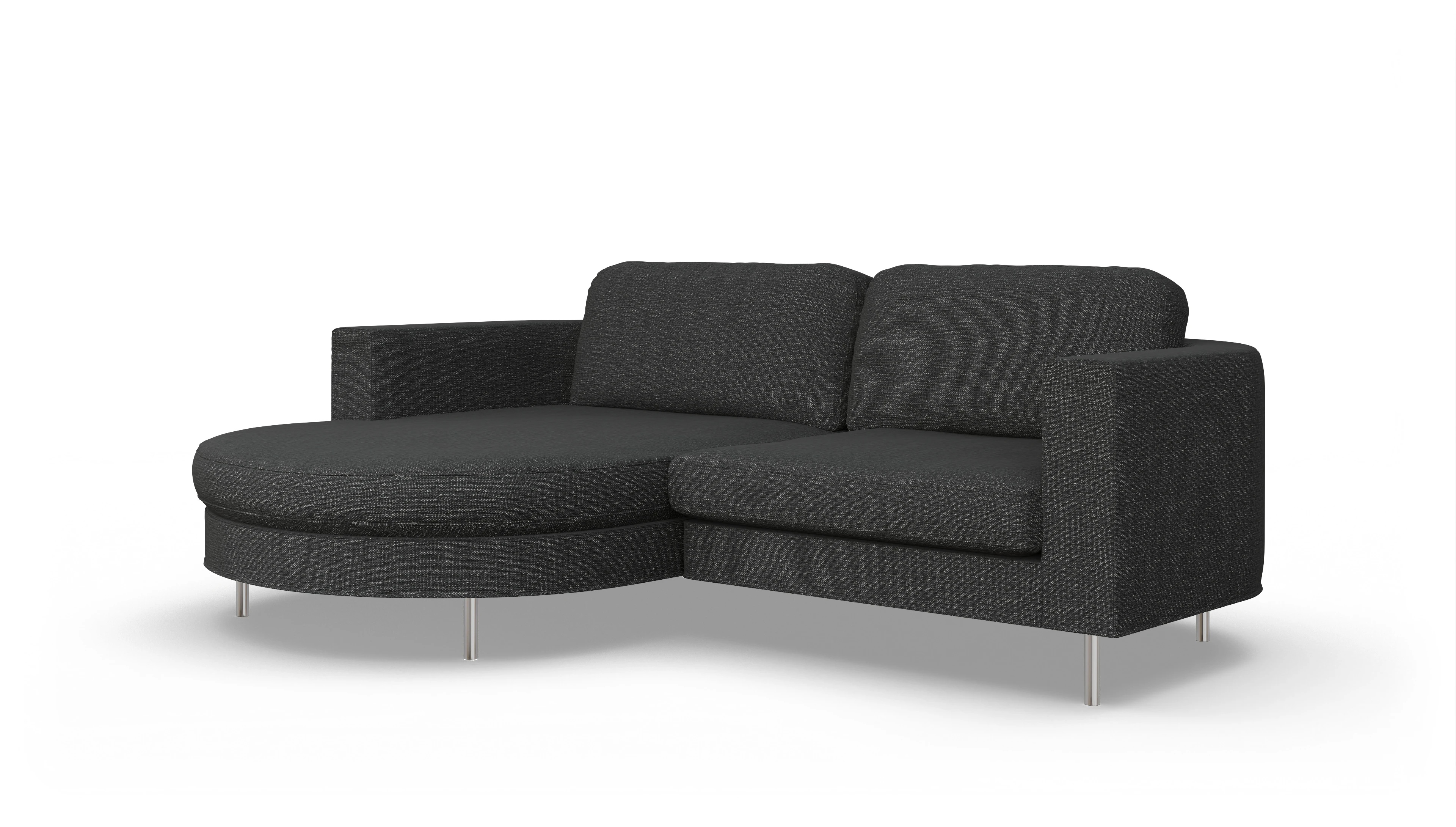 Ansicht des Produktes Girando Sofa mit Rec links in Stoff grau