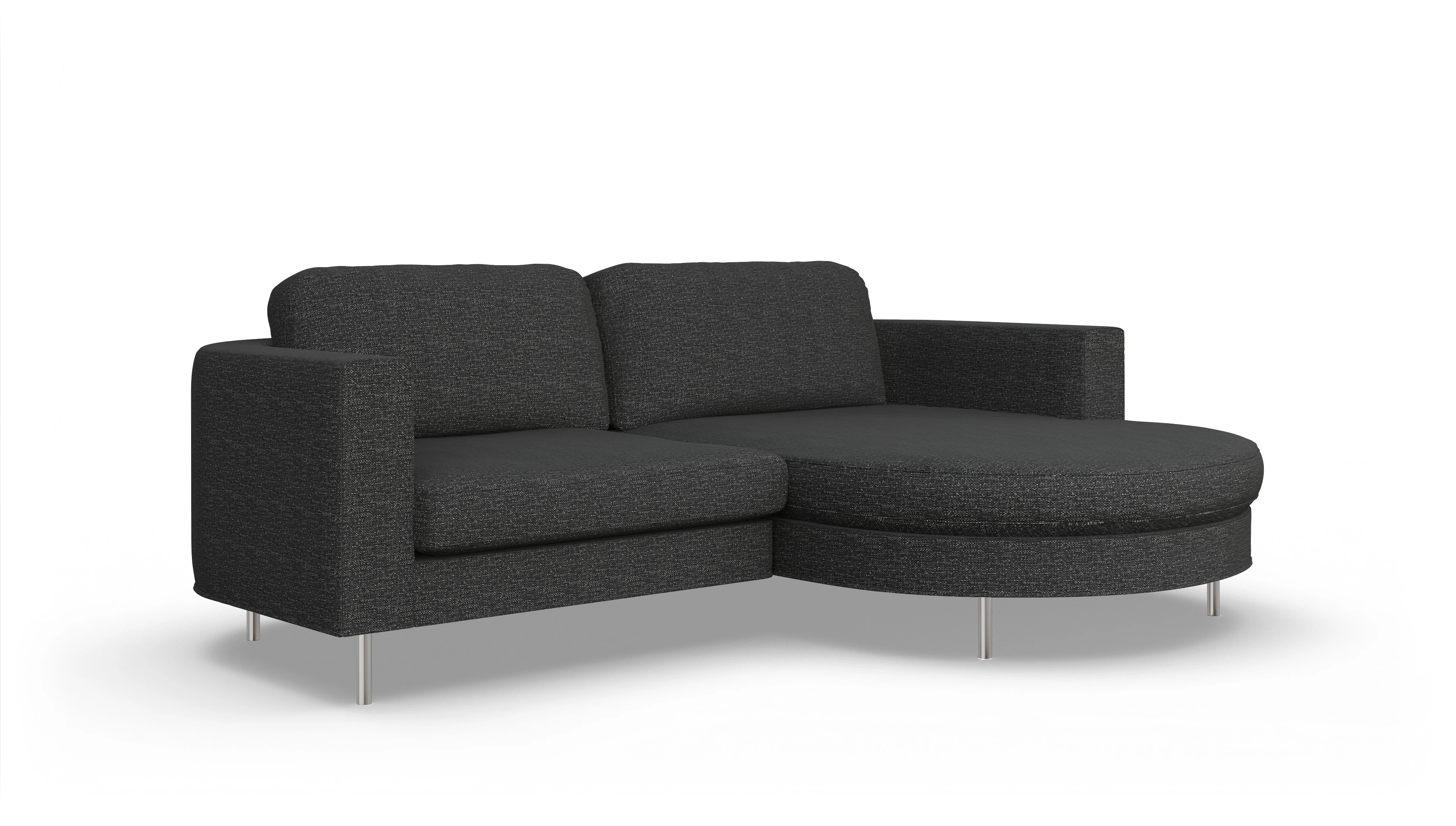 Ansicht des Produktes Girando Sofa mit Rec rechts in Stoff grau