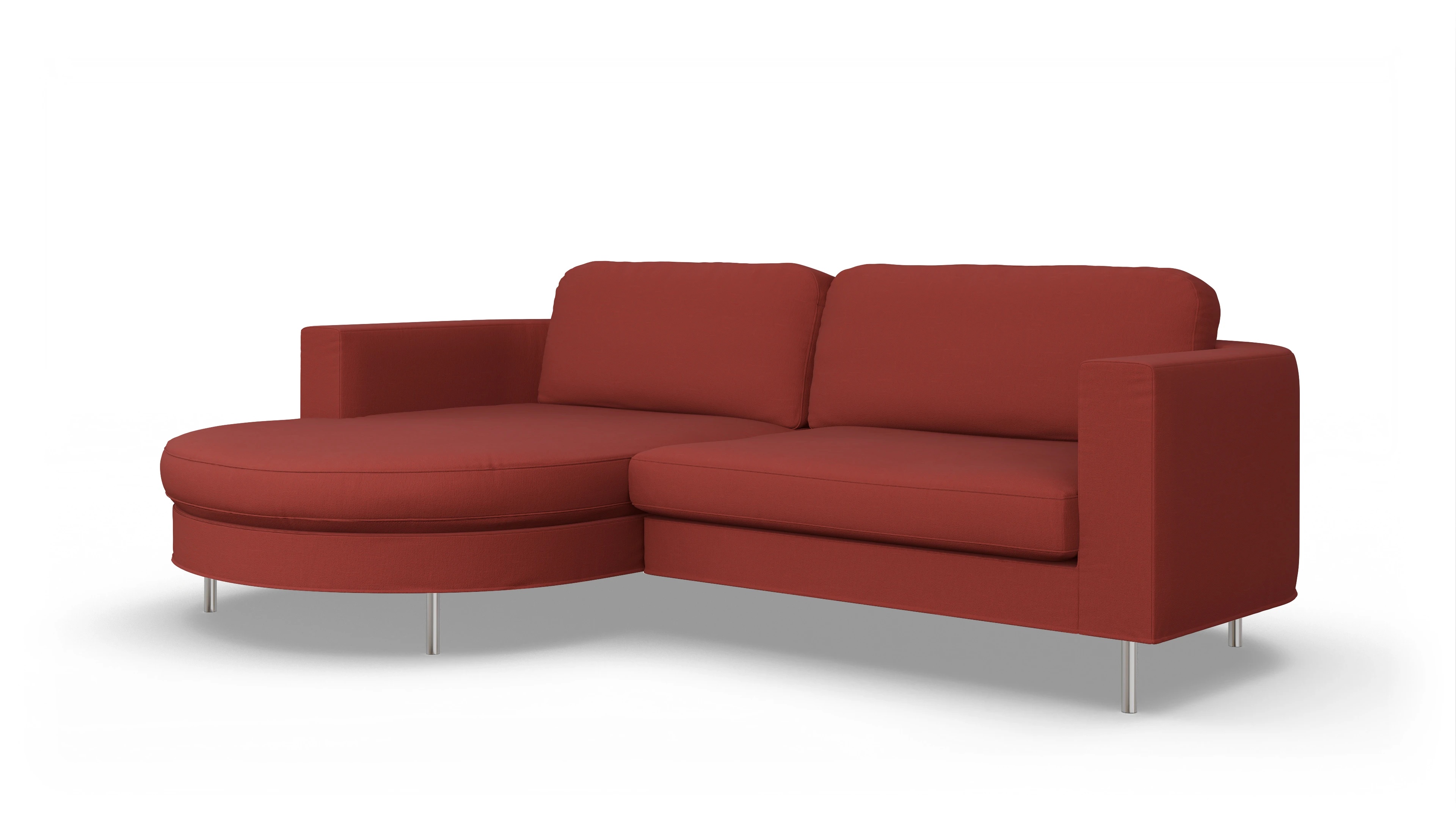 Ansicht des Produktes Girando Sofa mit Rec links in Stoff rot