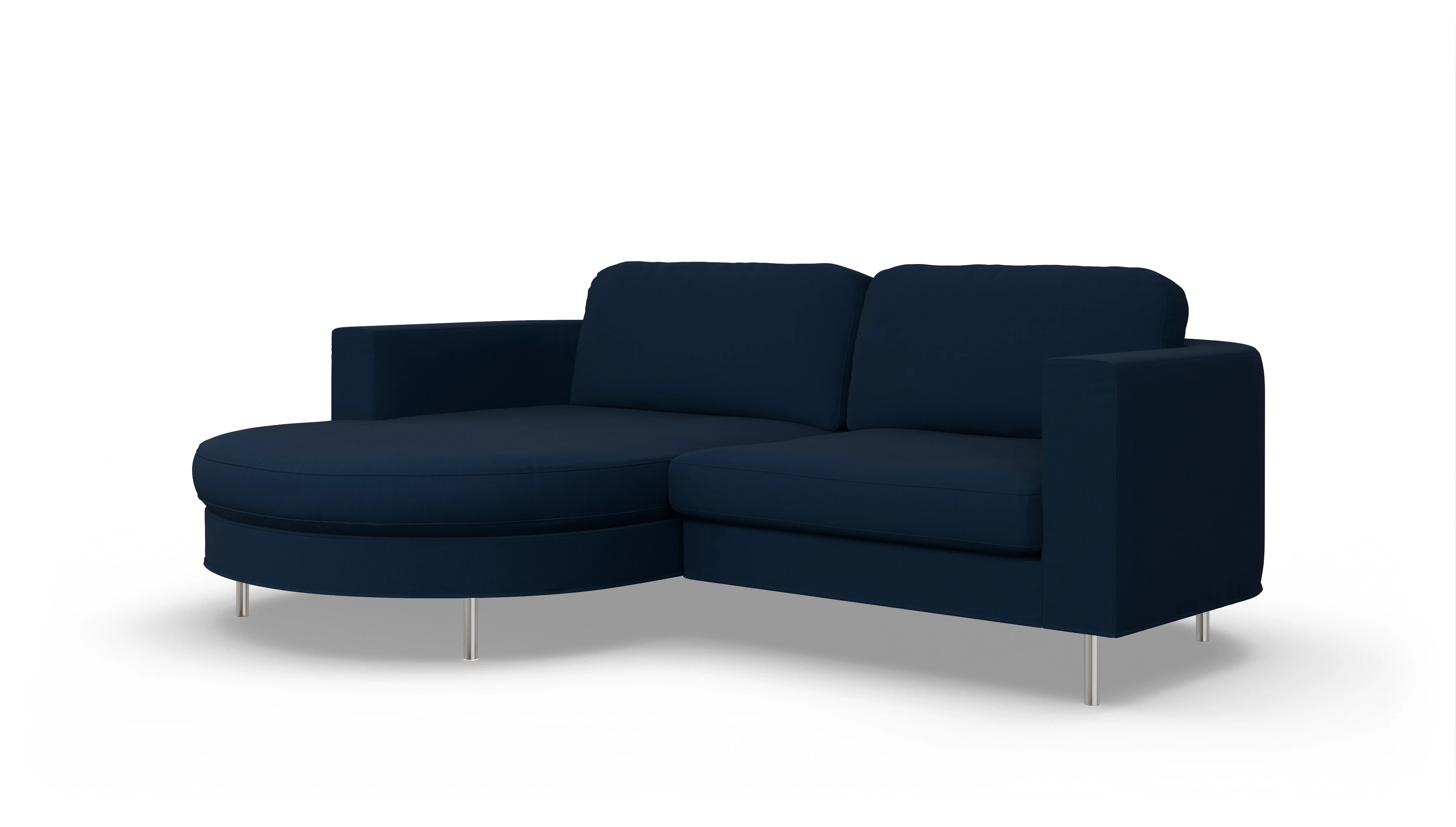 Ansicht des Produktes Girando Sofa mit Rec links in Stoff blau