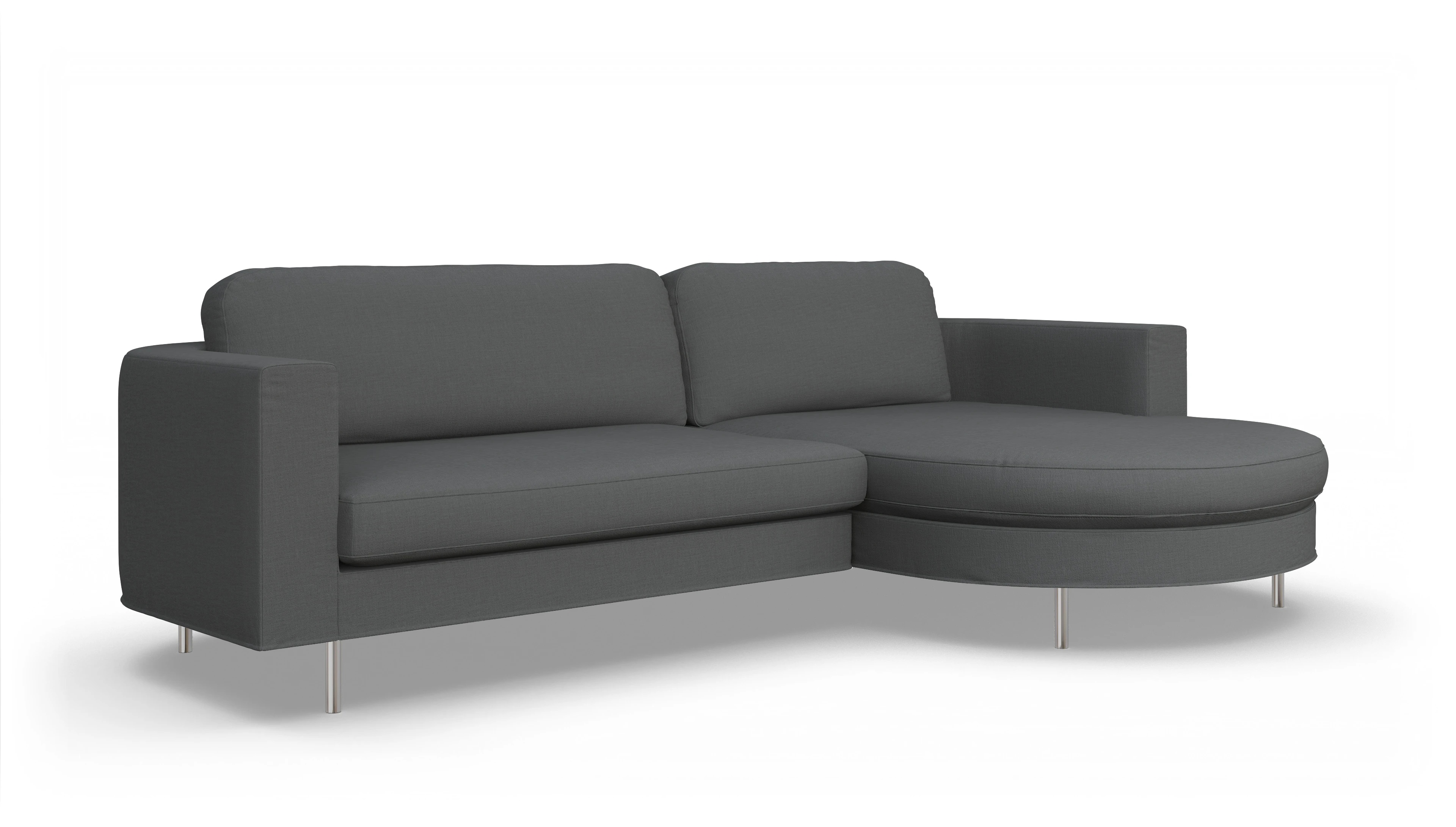 Ansicht des Produktes Girando Sofa mit Rec rechts in Stoff grau