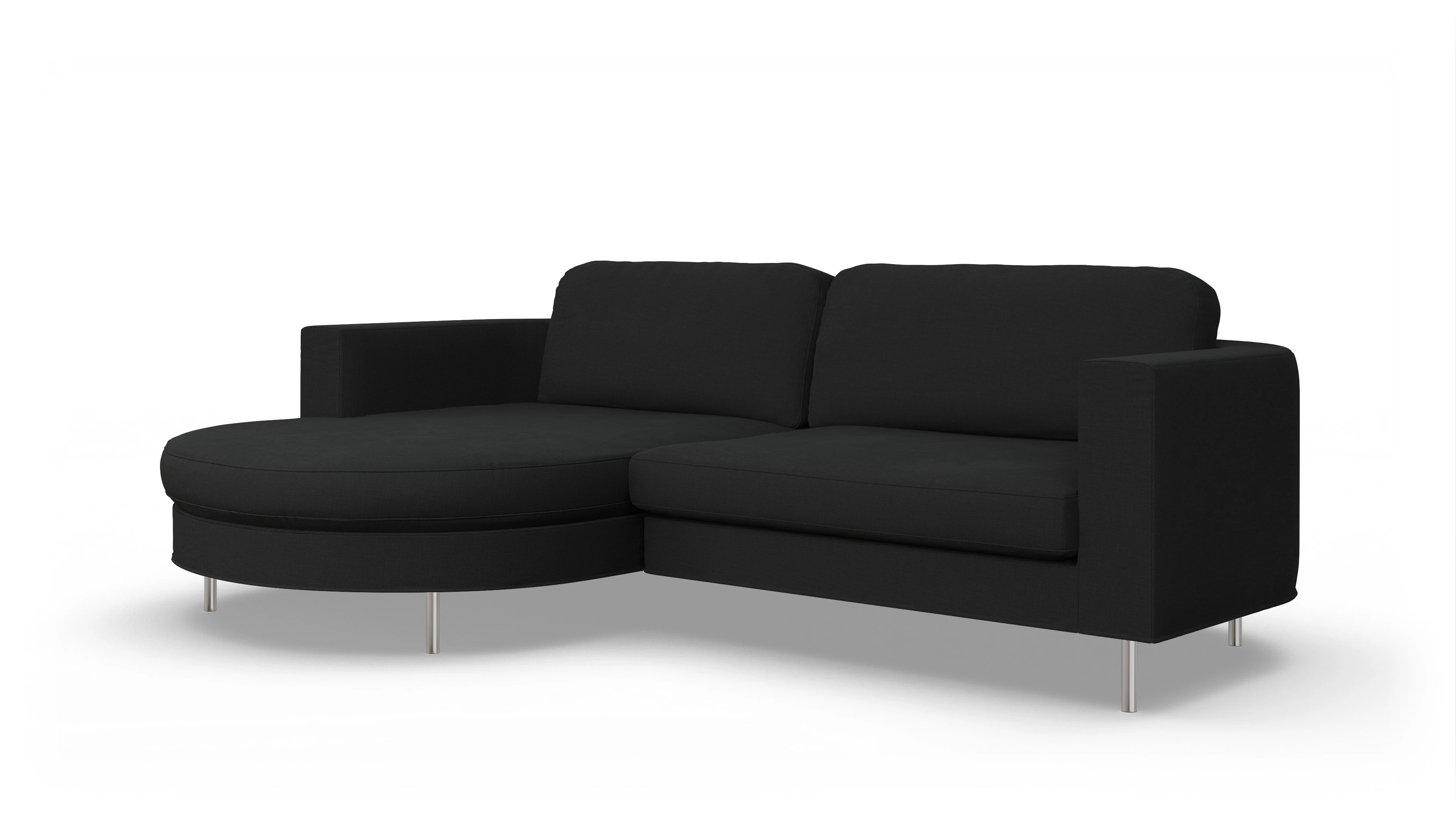 Designer-Stoffsofa Girando Ansicht des Produktes Girando Sofa mit Rec links in Stoff schwarz