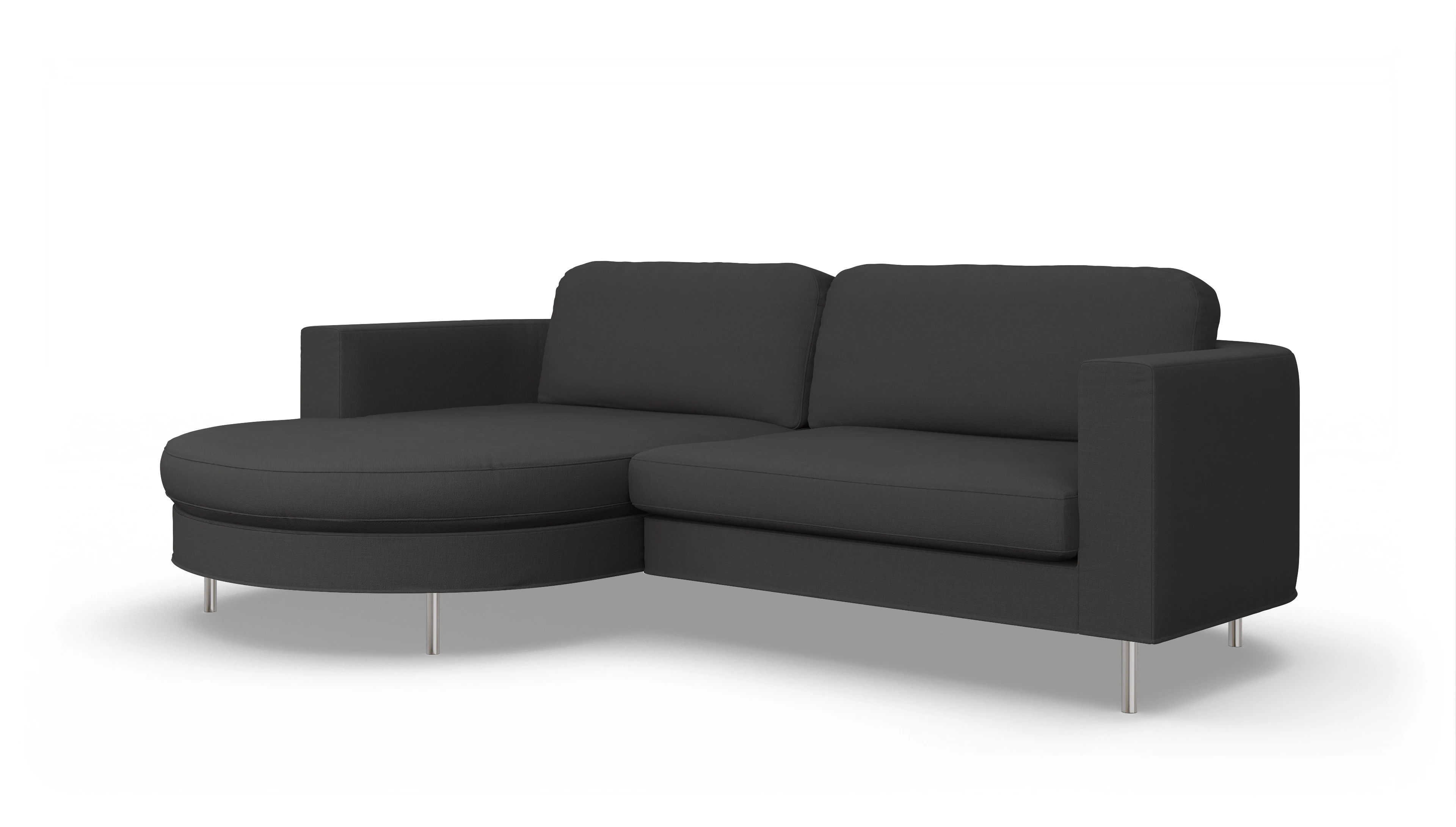 Ansicht des Produktes Girando Sofa mit Rec links in Stoff schwarz