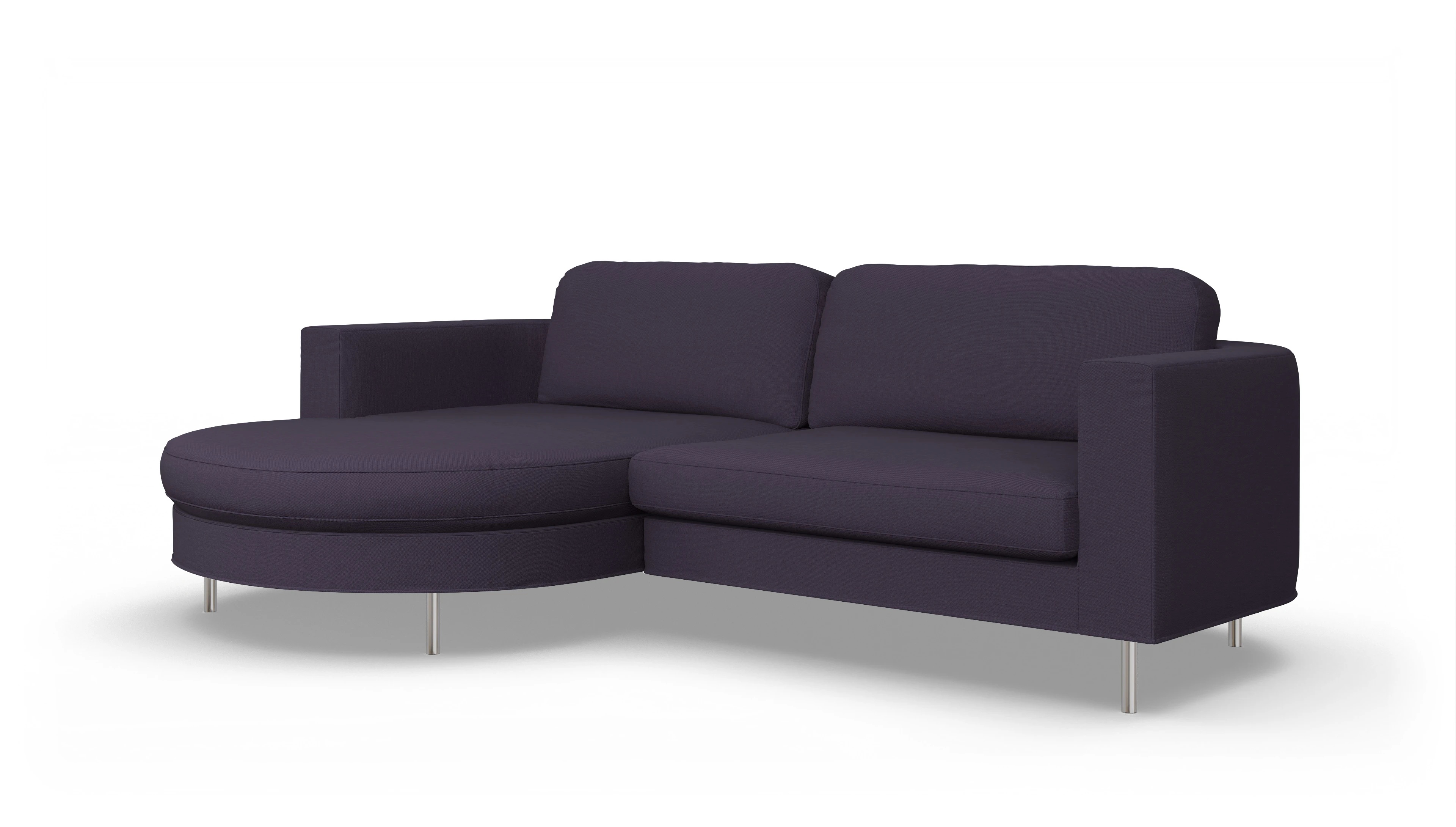 Designer-Stoffsofa Girando Ansicht des Produktes Girando Sofa mit Rec links in Stoff blau