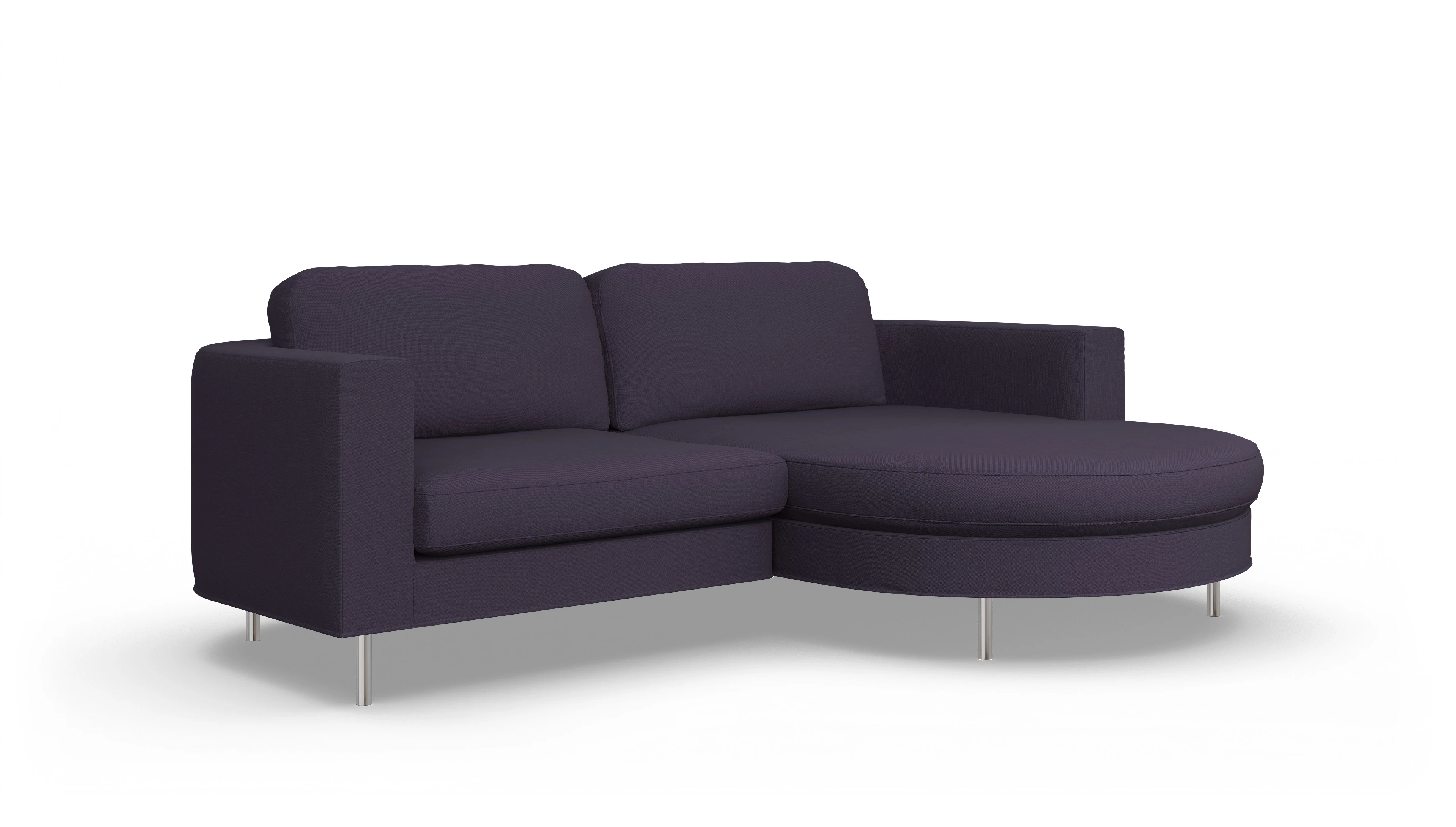 Designer-Stoffsofa Girando Ansicht des Produktes Girando Sofa mit Rec rechts in Stoff blau