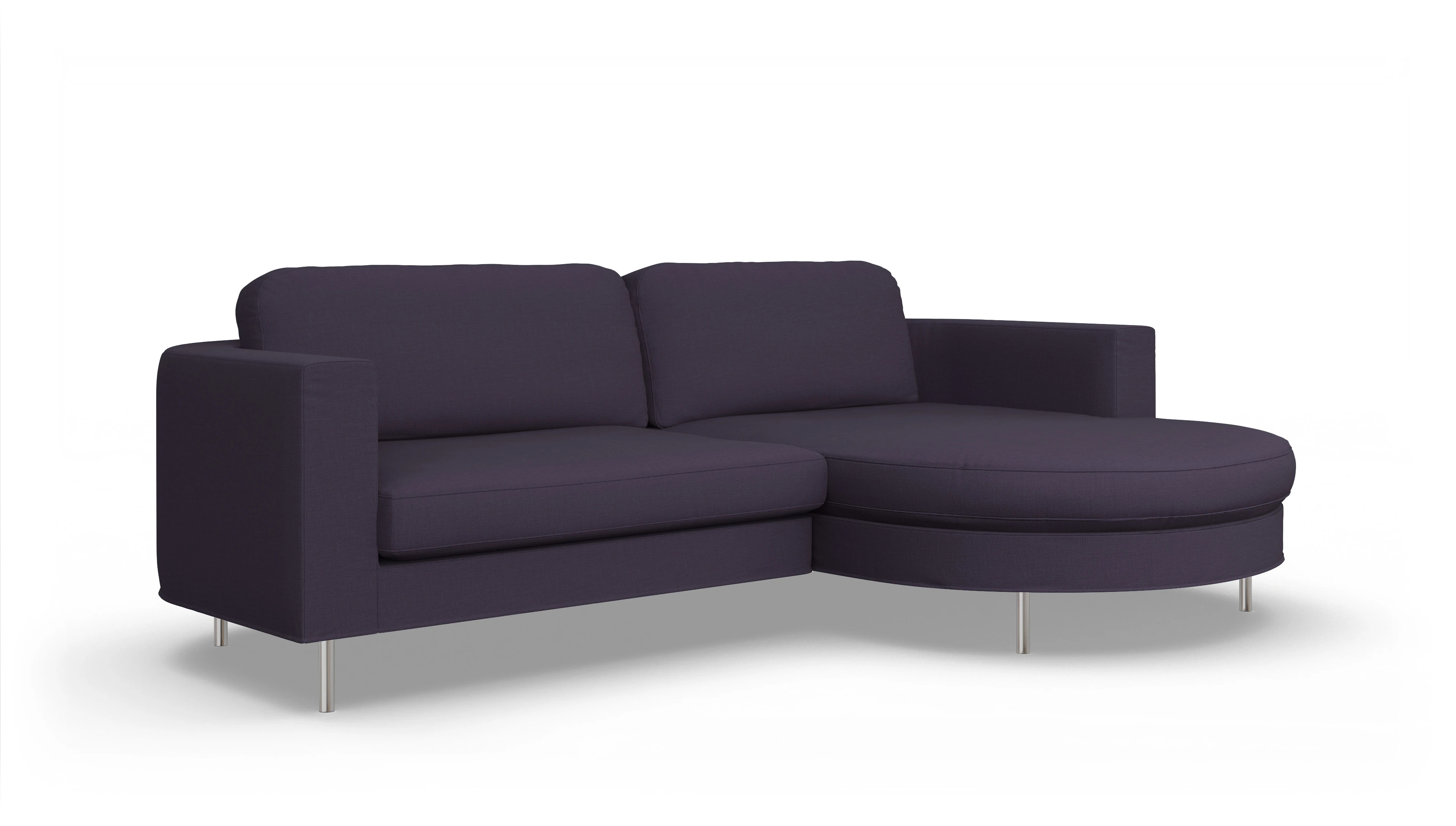 Ansicht des Produktes Girando Sofa mit Rec rechts in Stoff blau
