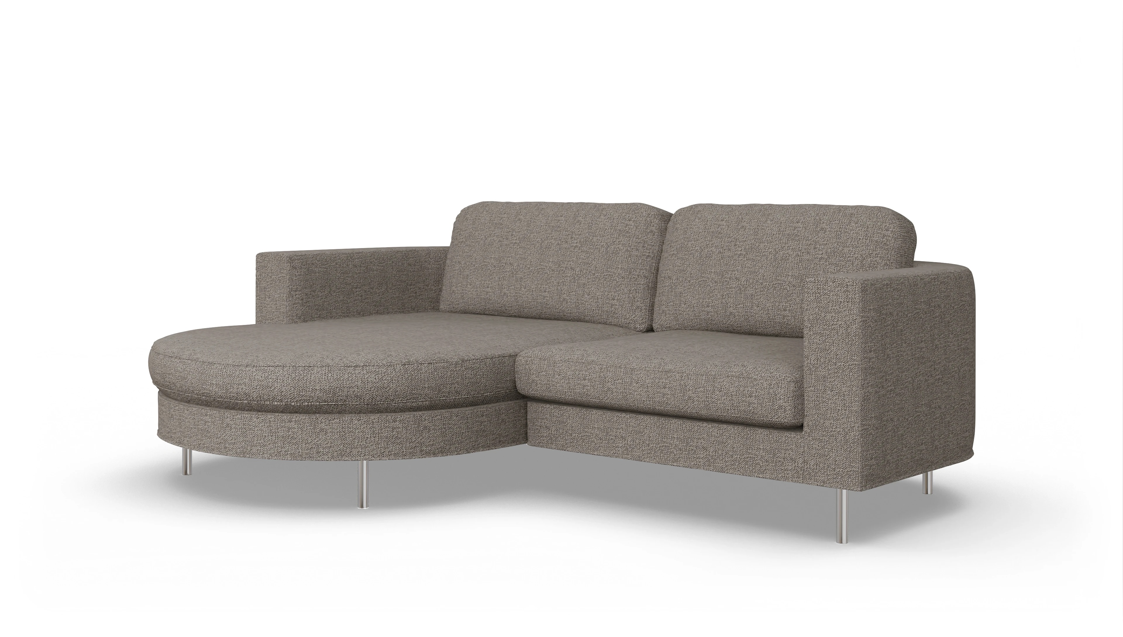 Designer-Stoffsofa Girando Ansicht des Produktes Girando Sofa mit Rec links in Stoff beige
