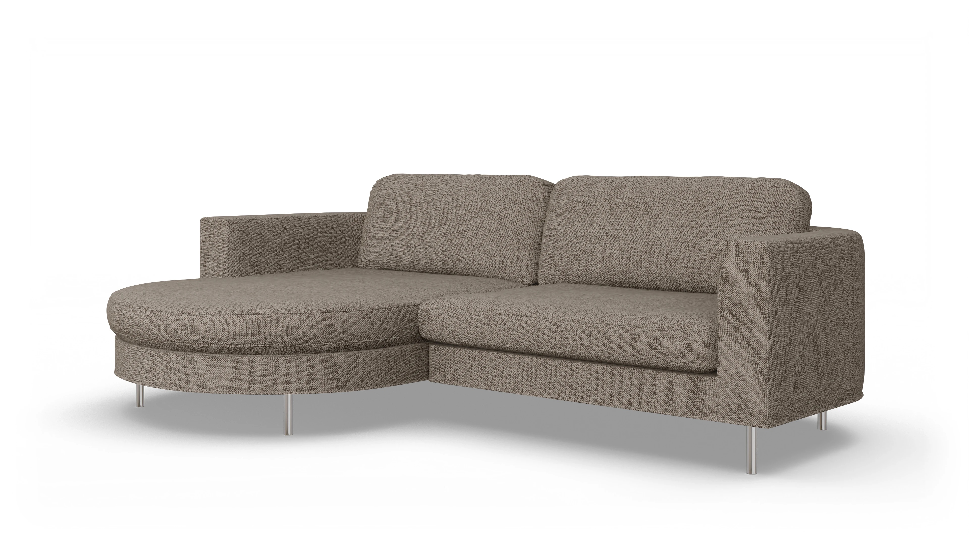 Designer-Stoffsofa Girando Ansicht des Produktes Girando Sofa mit Rec links in Stoff beige