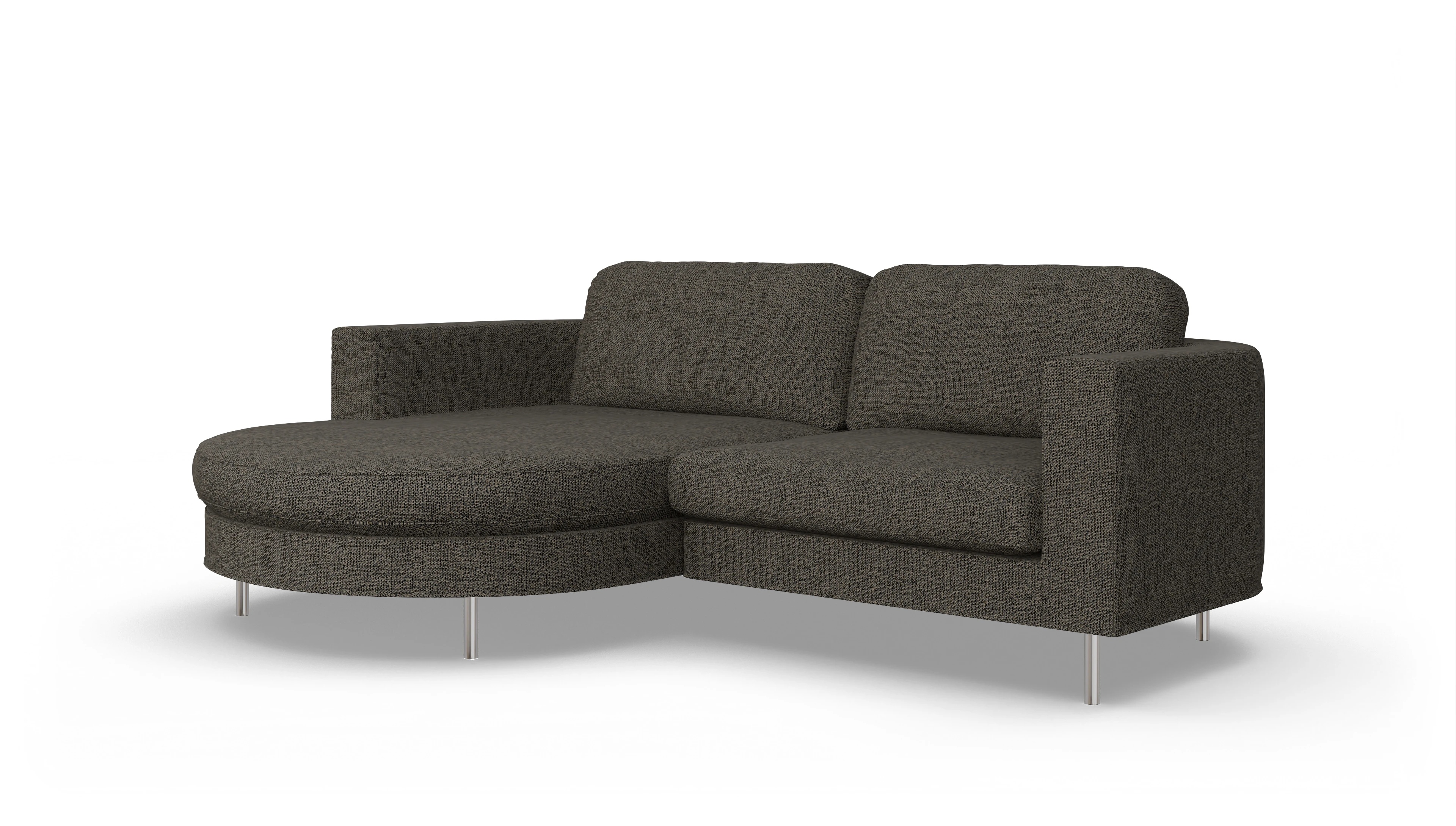 Ansicht des Produktes Girando Sofa mit Rec links in Stoff grau