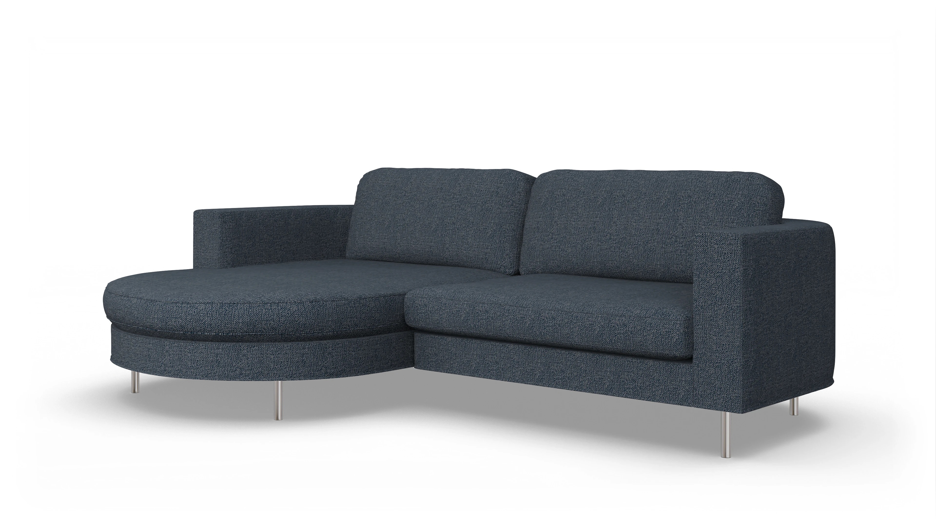 Ansicht des Produktes Girando Sofa mit Rec links in Stoff blau